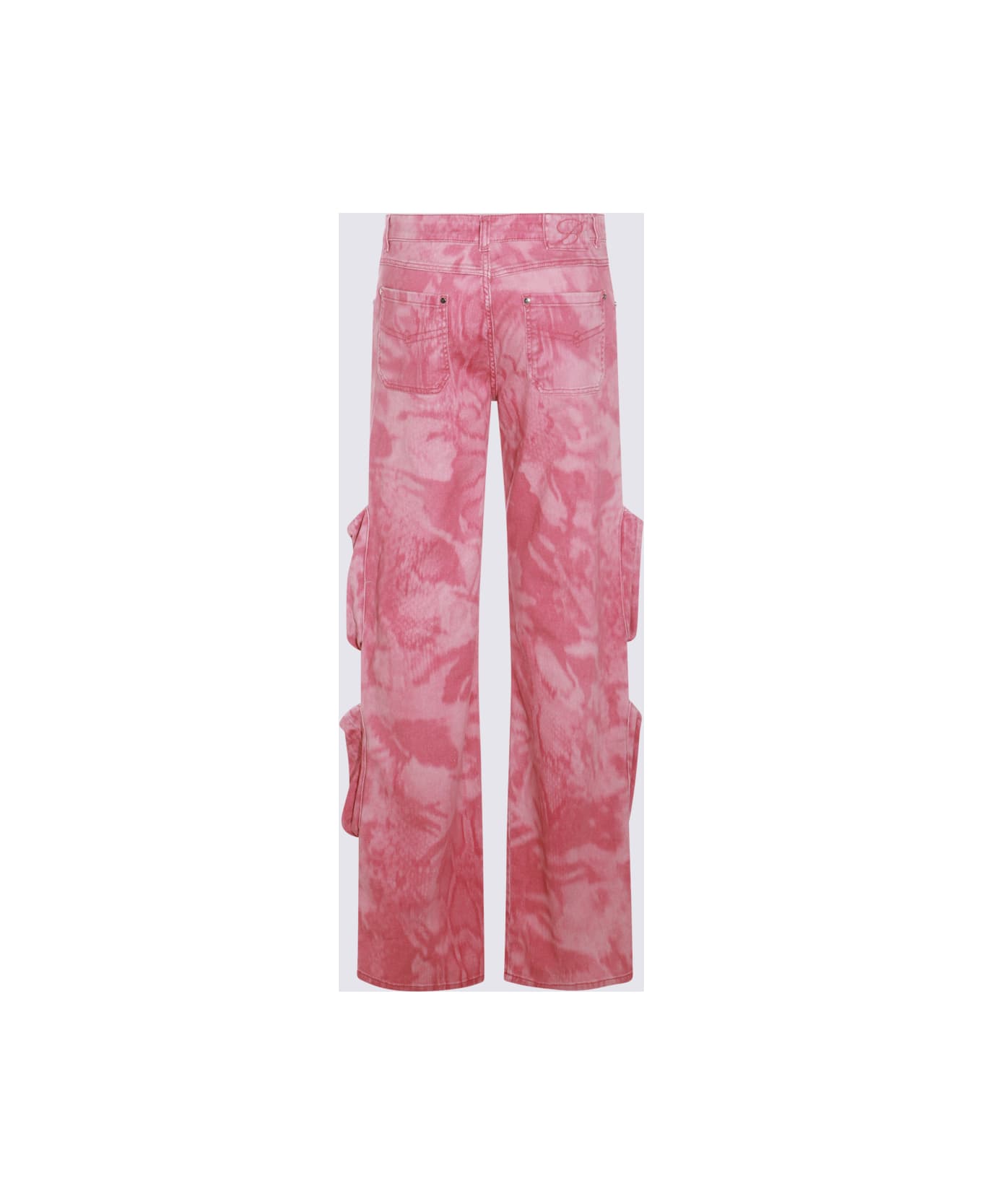 Blumarine Pink Cotton Blend Cargo Jeans - ROSE WINE/WILD ROSE ボトムス