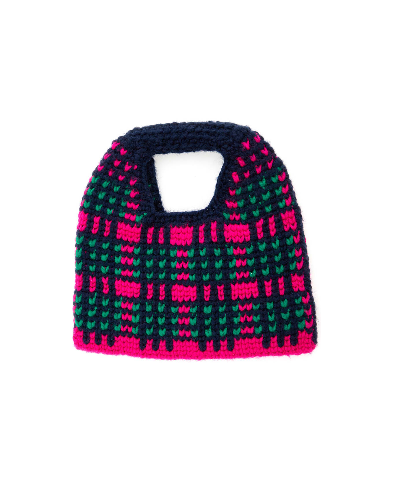 Marni Multicolor Check Handbag In Knitted Fabric Woman - Multicolor