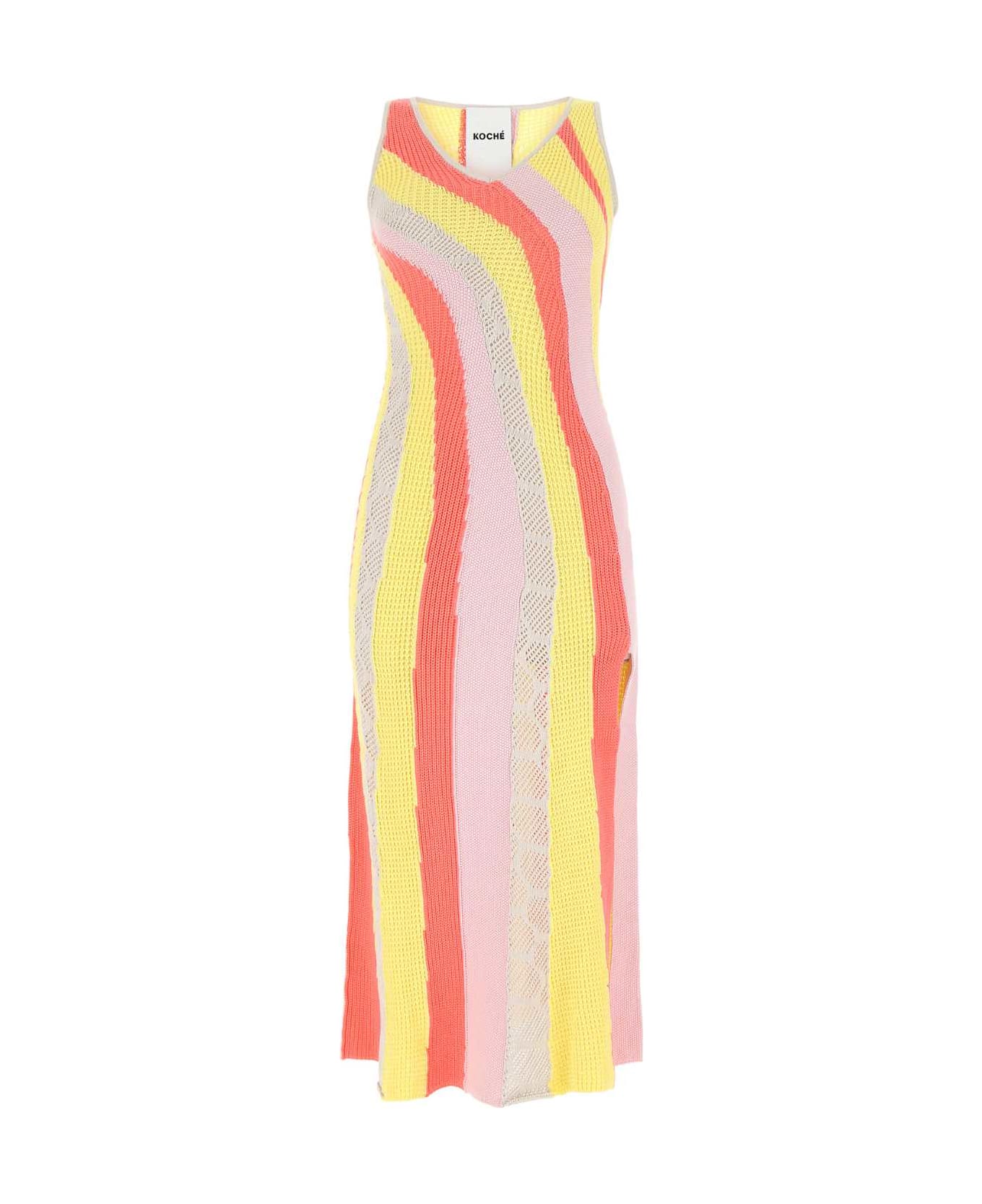 Koché Multicolor Cotton Long-cut Dress - 001F