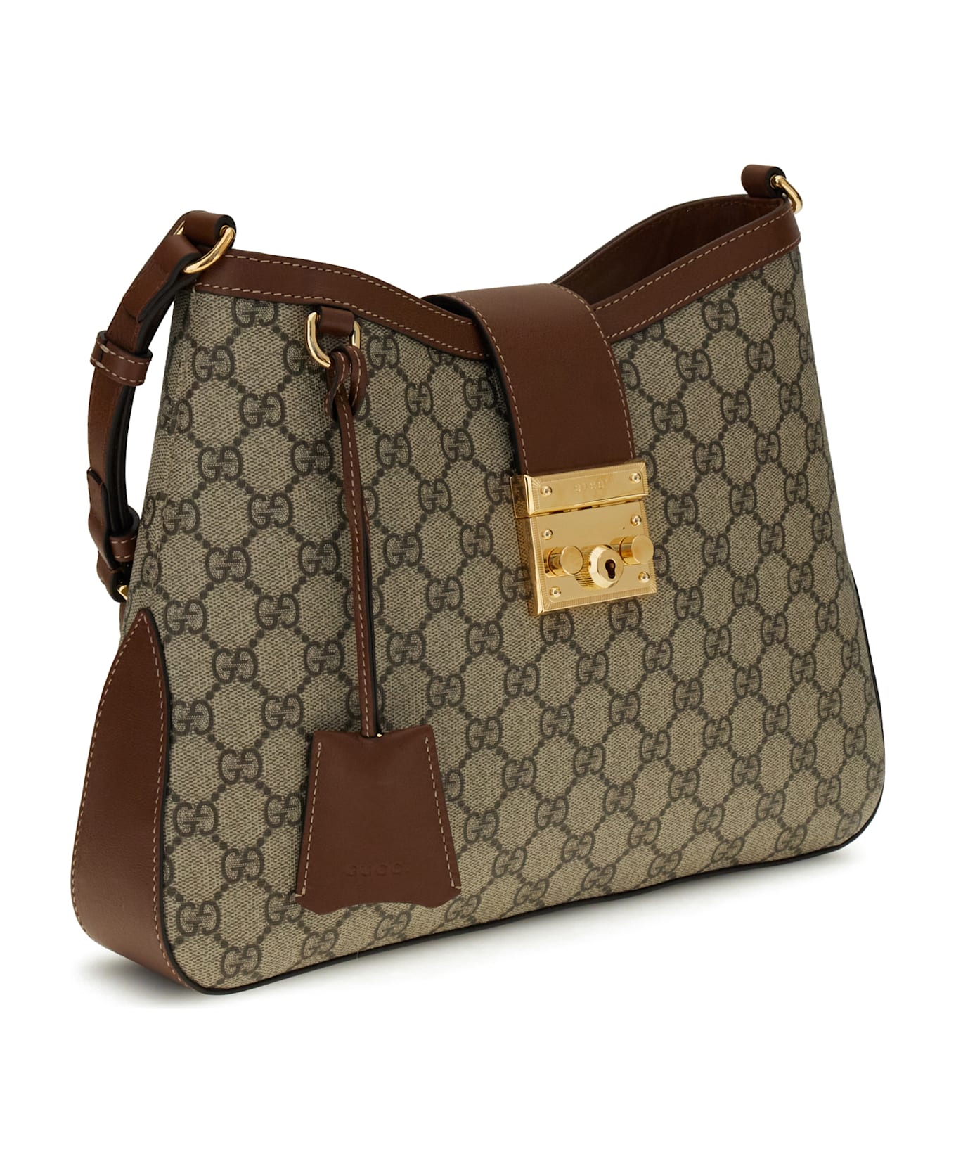 Gucci Large Padlock Shoulder Bag - BROWN