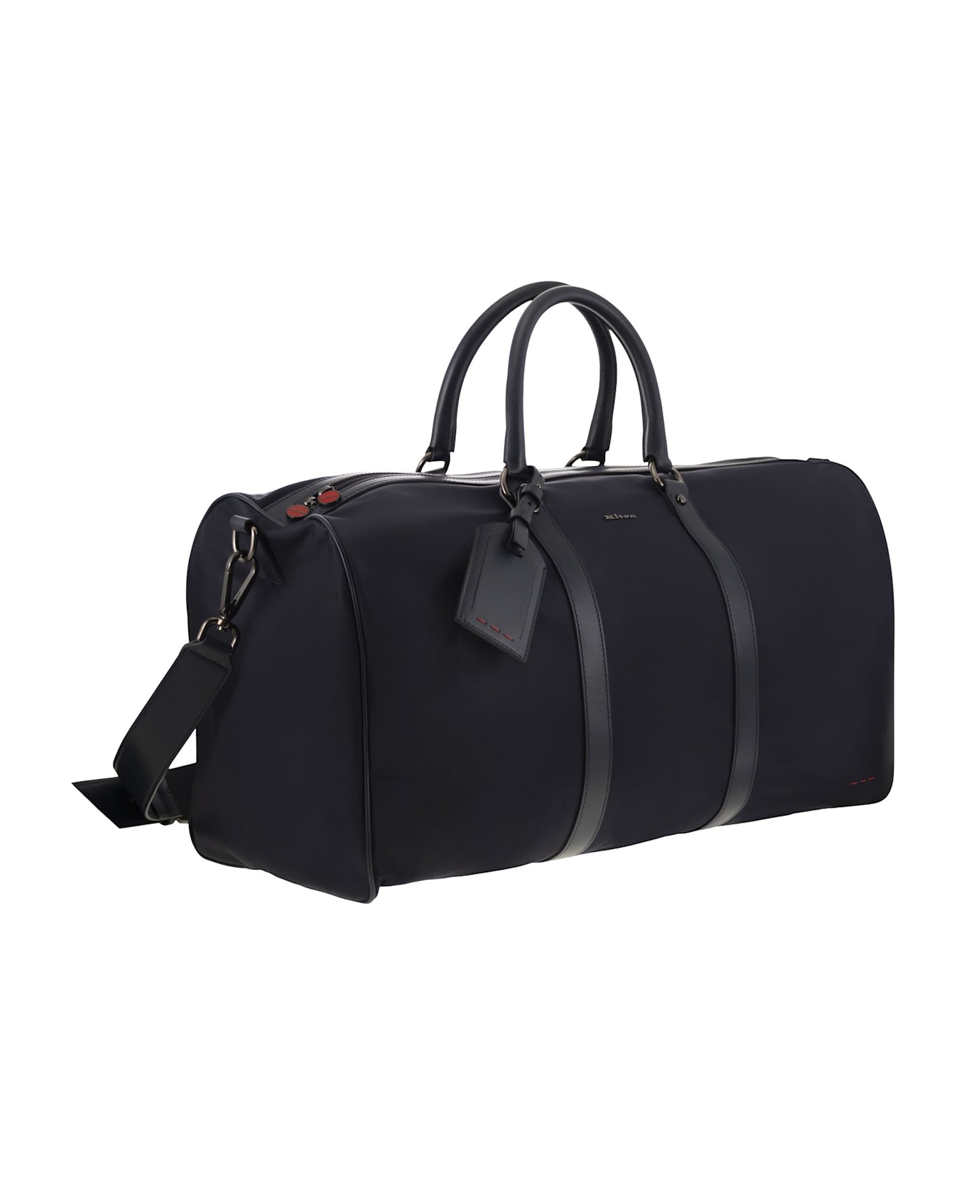 Kiton Duffel Bag With Leather Inserts - Blue