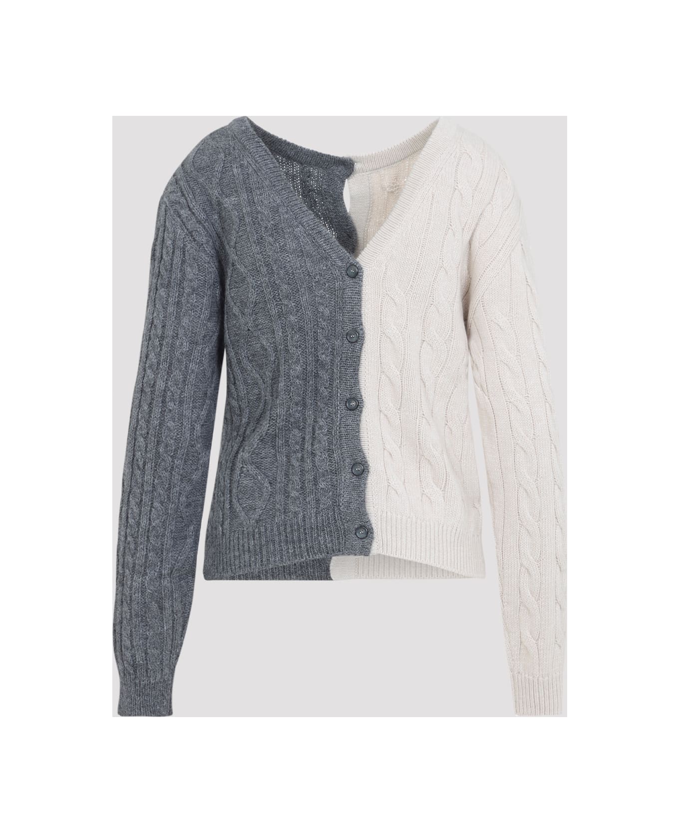 Moschino Bicolor Cardigan - Fantasia Grigio