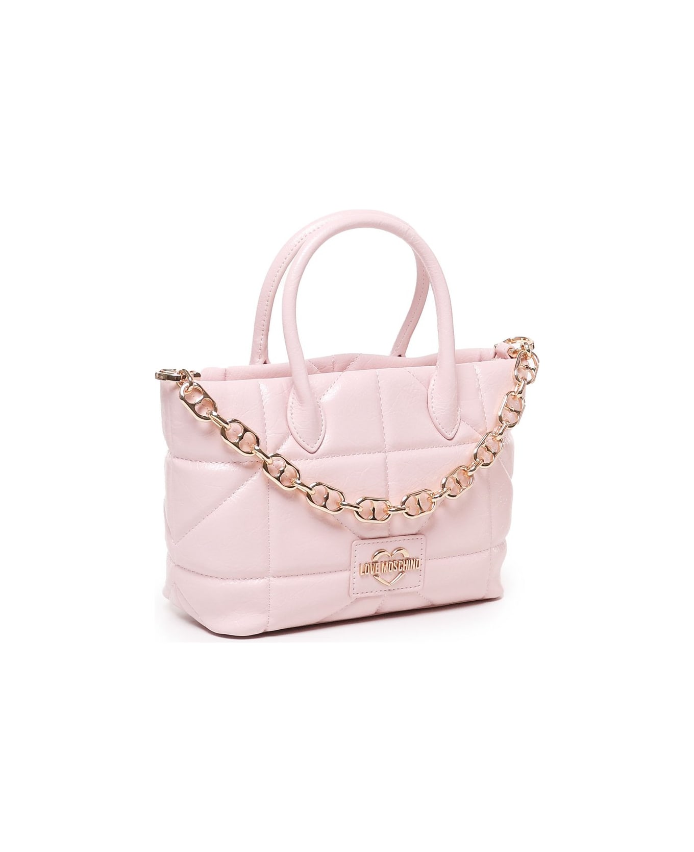 Love Moschino Logo-lettering Chain Linked Crossbody Bag - Pink