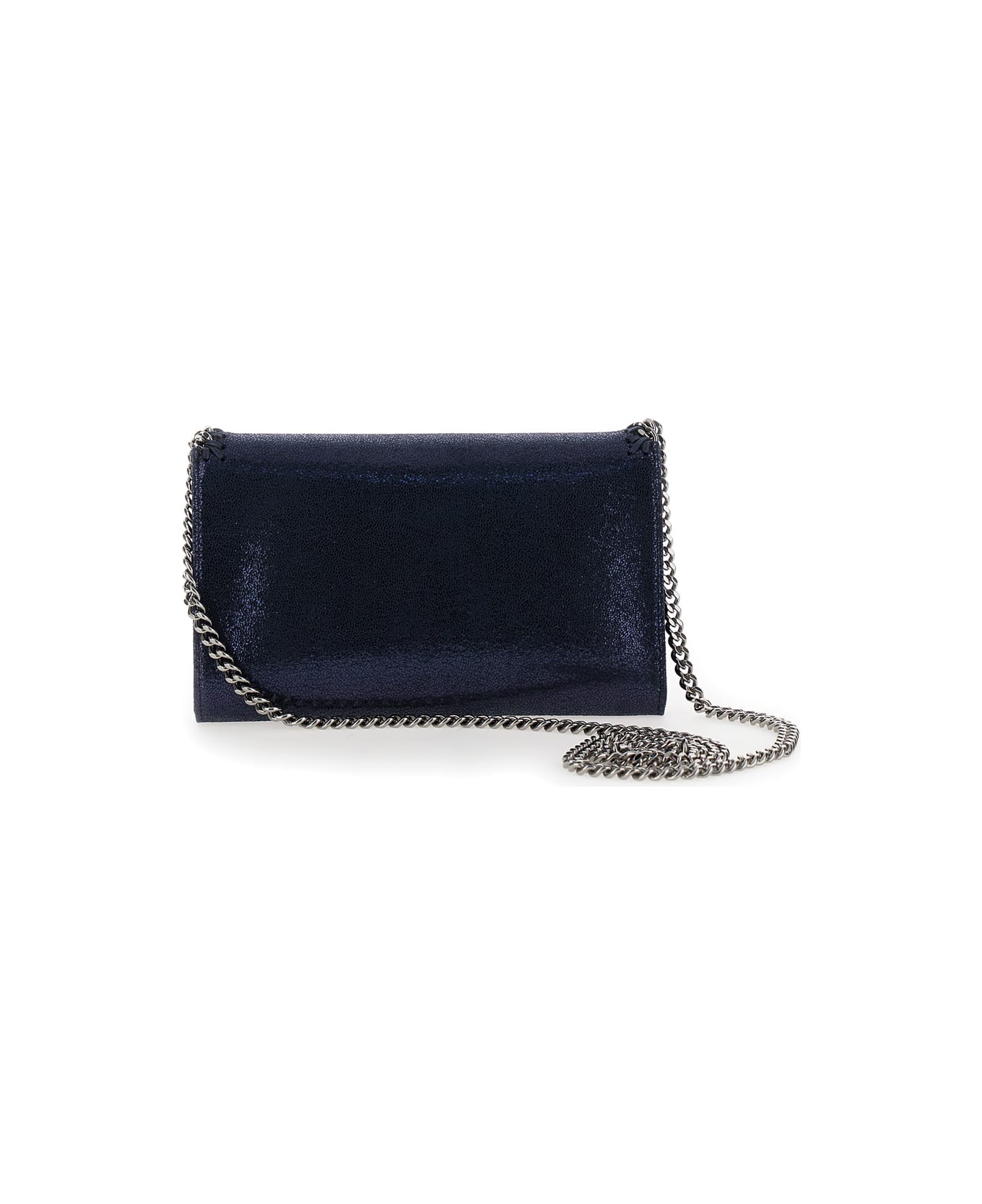 Stella McCartney 'mini Falabella' Blue Crossbody Bag With Logo Charm In Eco Leather Woman - Blu ショルダーバッグ