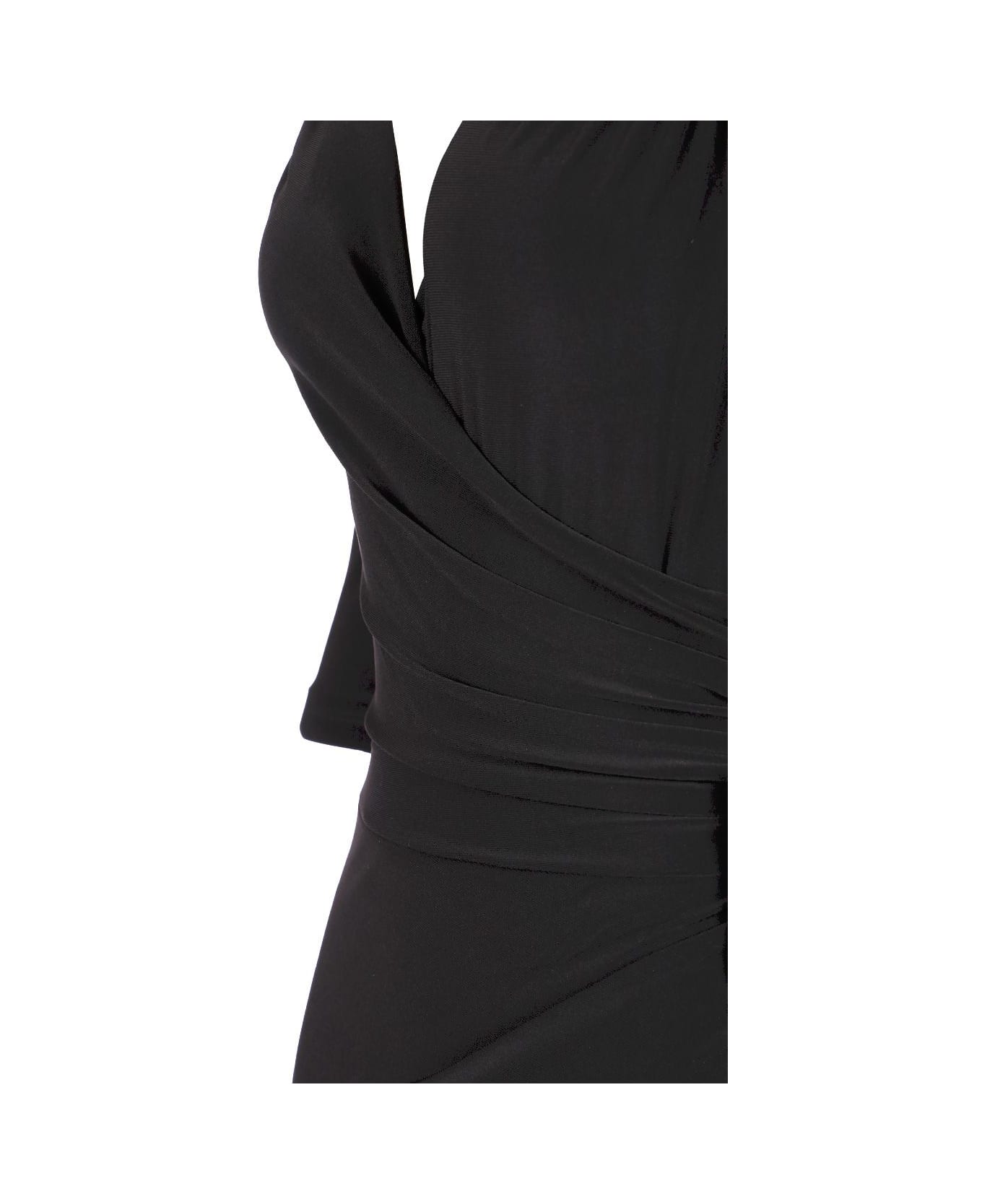 Norma Kamali Off The Shoulder 
pickleball
 Dress - BLACK