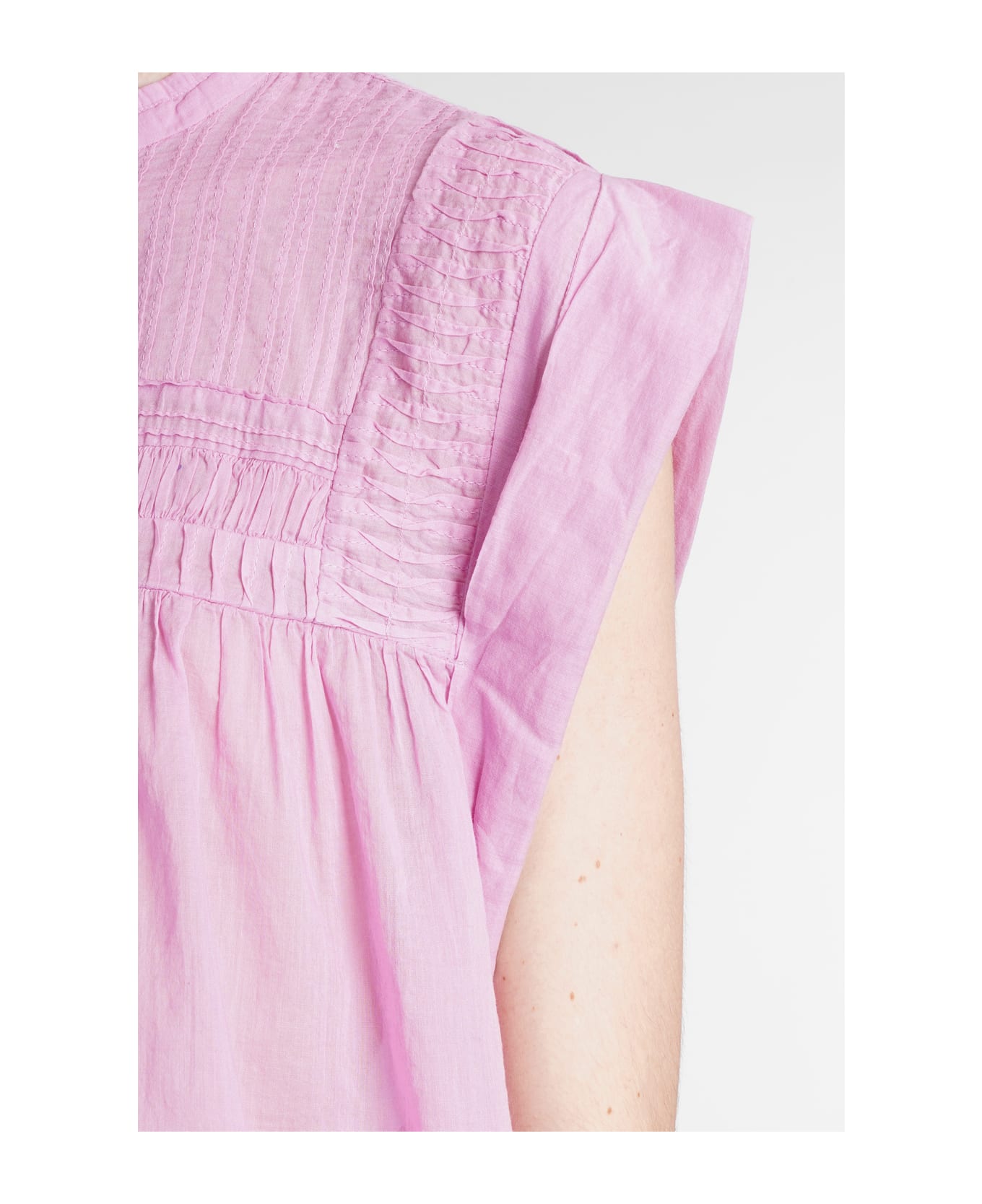 Isabel Marant Leaza Blouse In Rose-pink Cotton - Lc Lilac