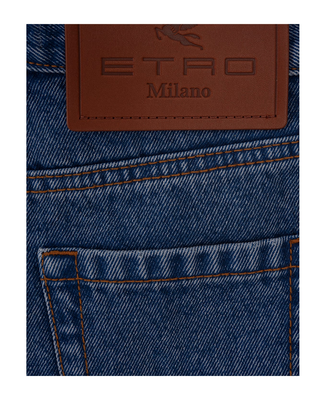 Etro Blue Denim Shorts With High Waist - Blue