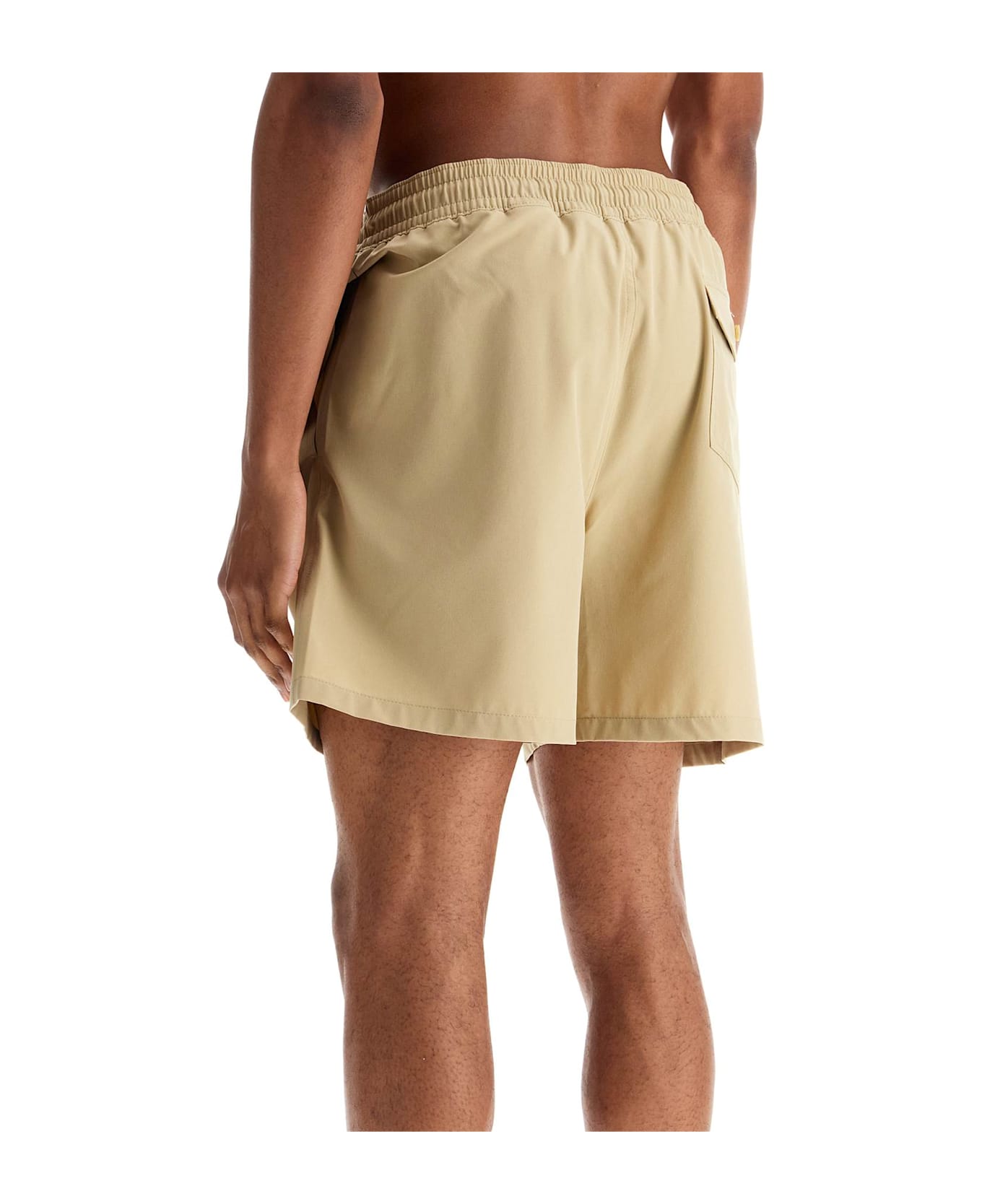 Polo Ralph Lauren Beige Solid Color Mid-trunk Swim Trunks In Recycled Polyester With Pocket - COASTAL BEIGE (Beige)