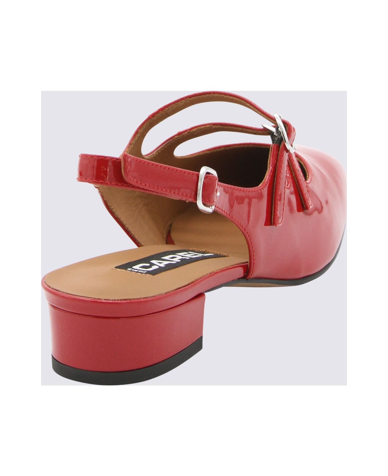 Carel Red Leather Slingback Mary Janes Pumps