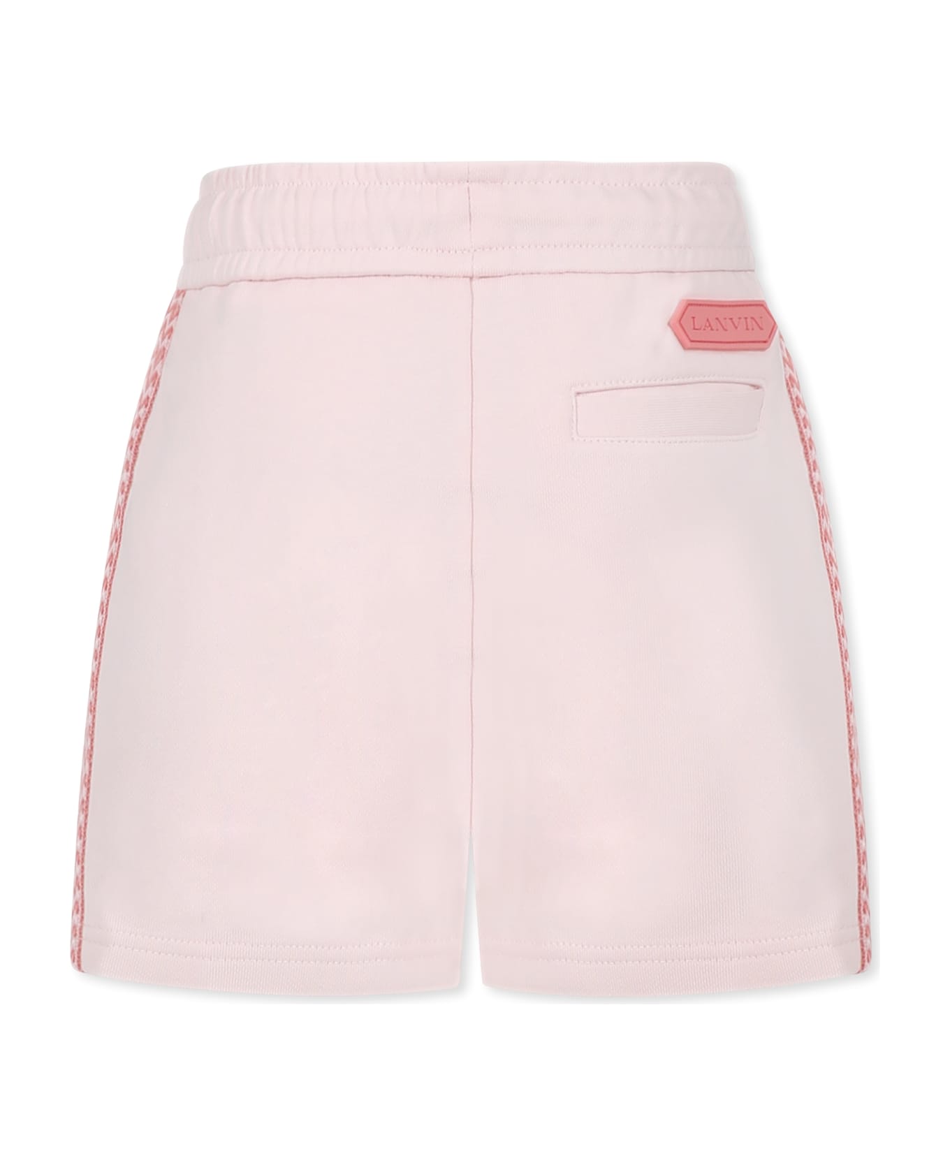 Lanvin Pink Shorts For Girl With Logo - Pink