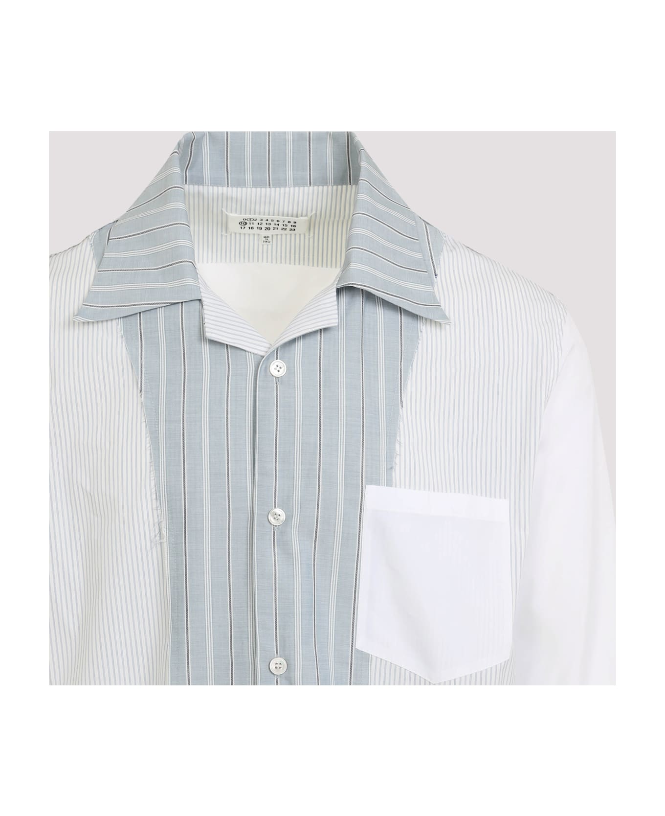 Maison Margiela Cotton Shirt - White Striped Blue