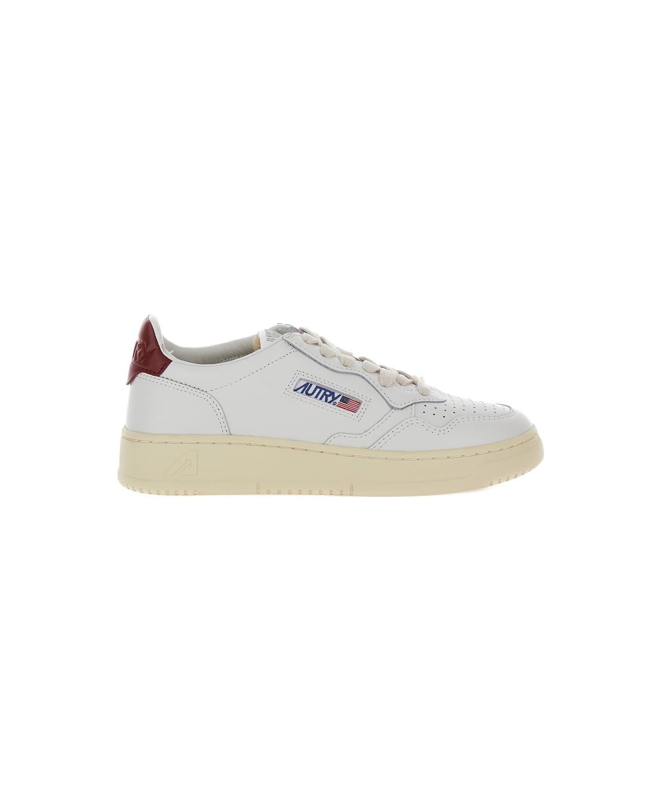 Autry 
medalist
 White Low Top Sneakers With Contrasting Heel Tab In Leather Woman - White