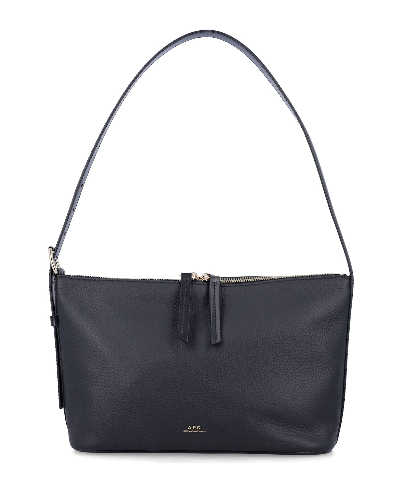 A.P.C. Vera Grained Leather Shoulder Bag - BLACK