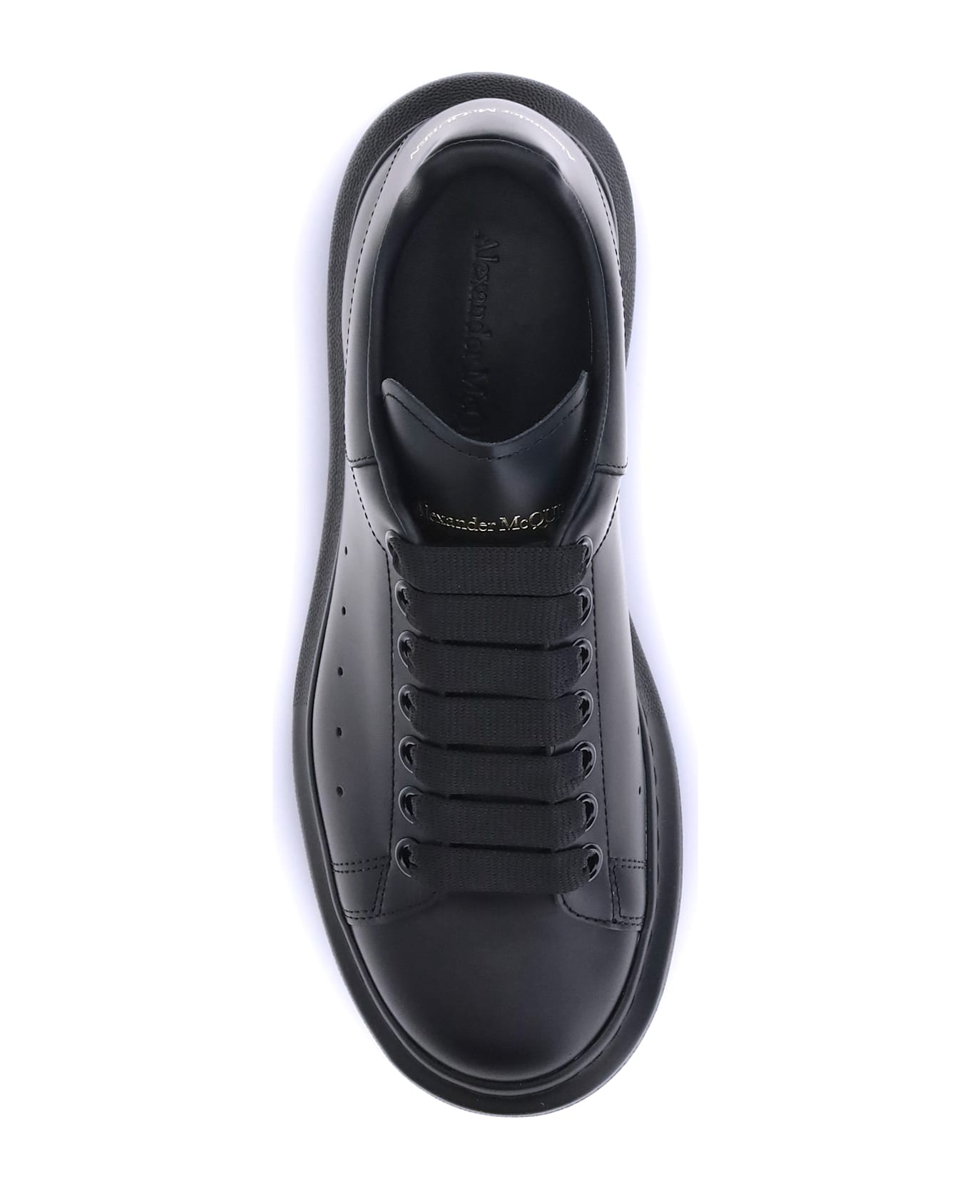 Alexander McQueen Leather Sneakers - BLACK