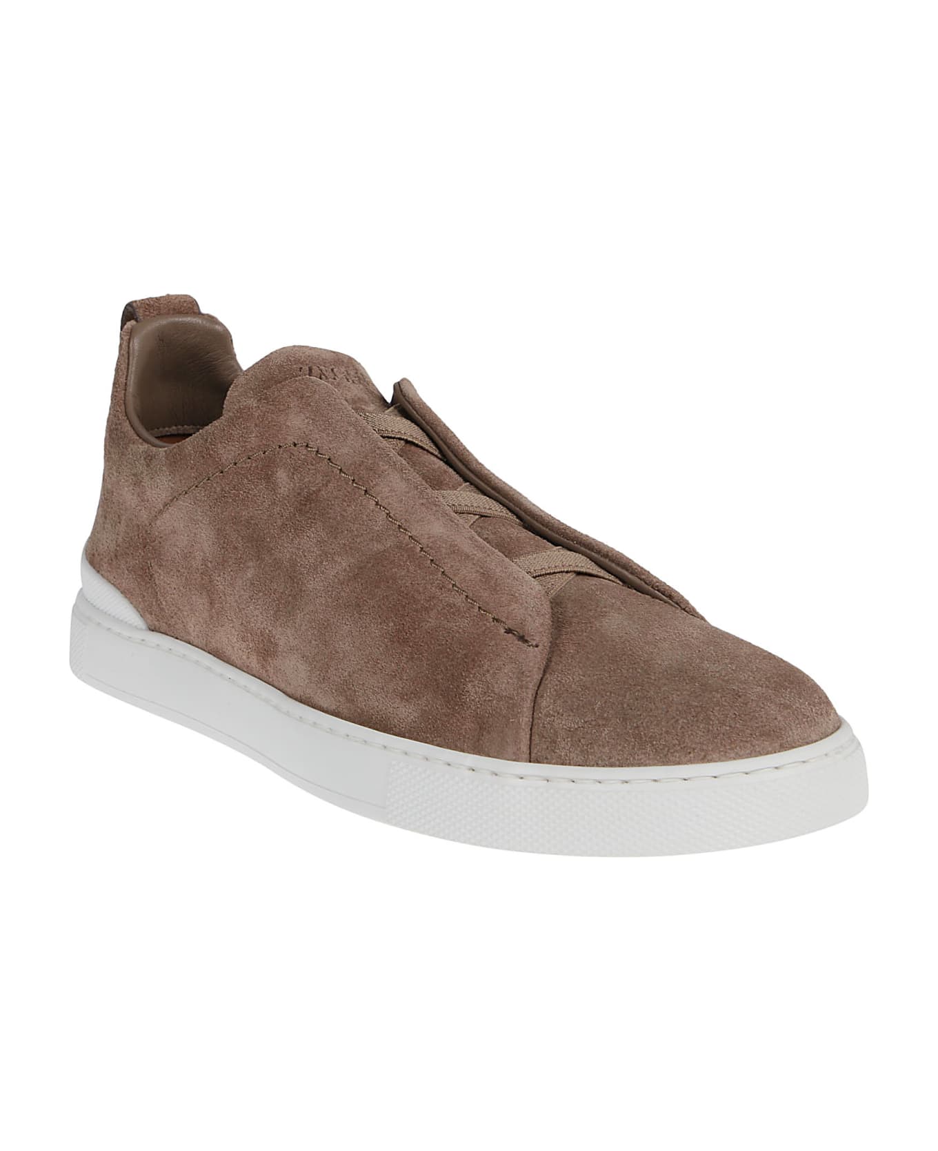 Zegna Triple Stitch Low Top Sneakers - Coc Beige