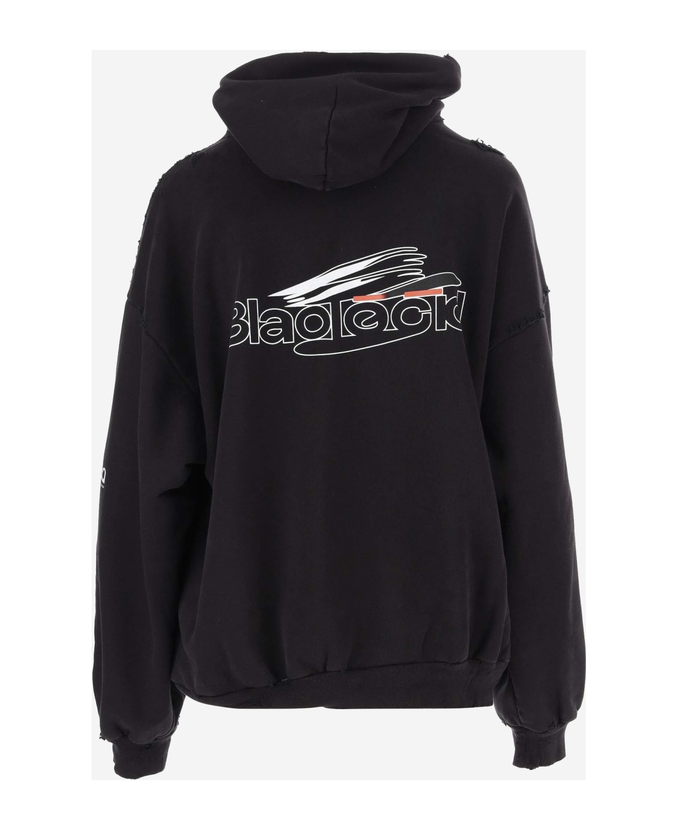 Balenciaga Cotton Sweatshirt With Ai Generated Pattern - Black ニットウェア