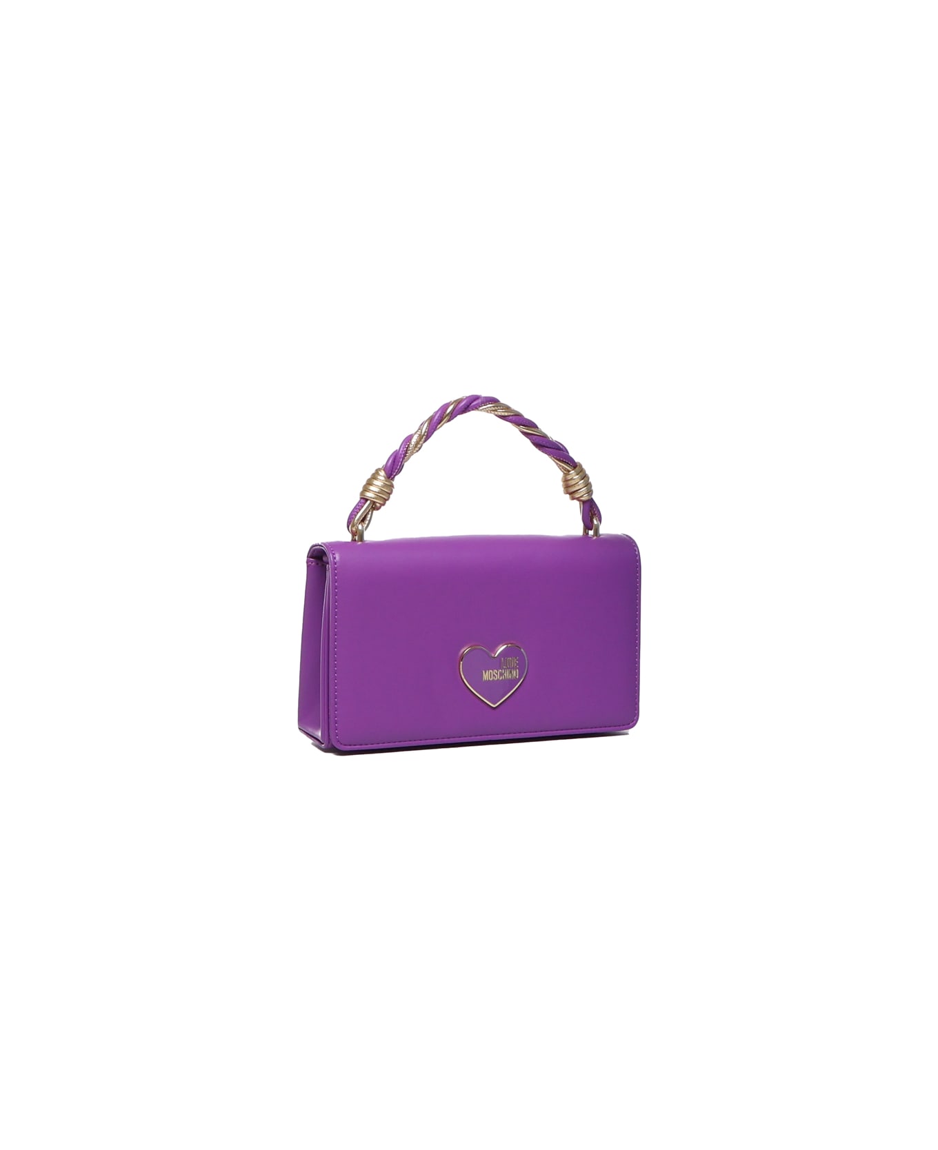 Love Moschino Handheld Handbag With Chain Shoulder Strap - Purple トートバッグ