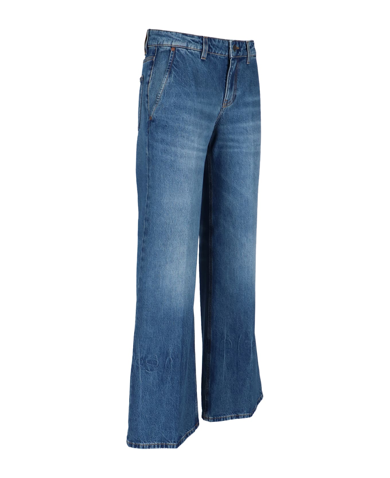 Victoria Beckham Logo Straight Jeans - Blue