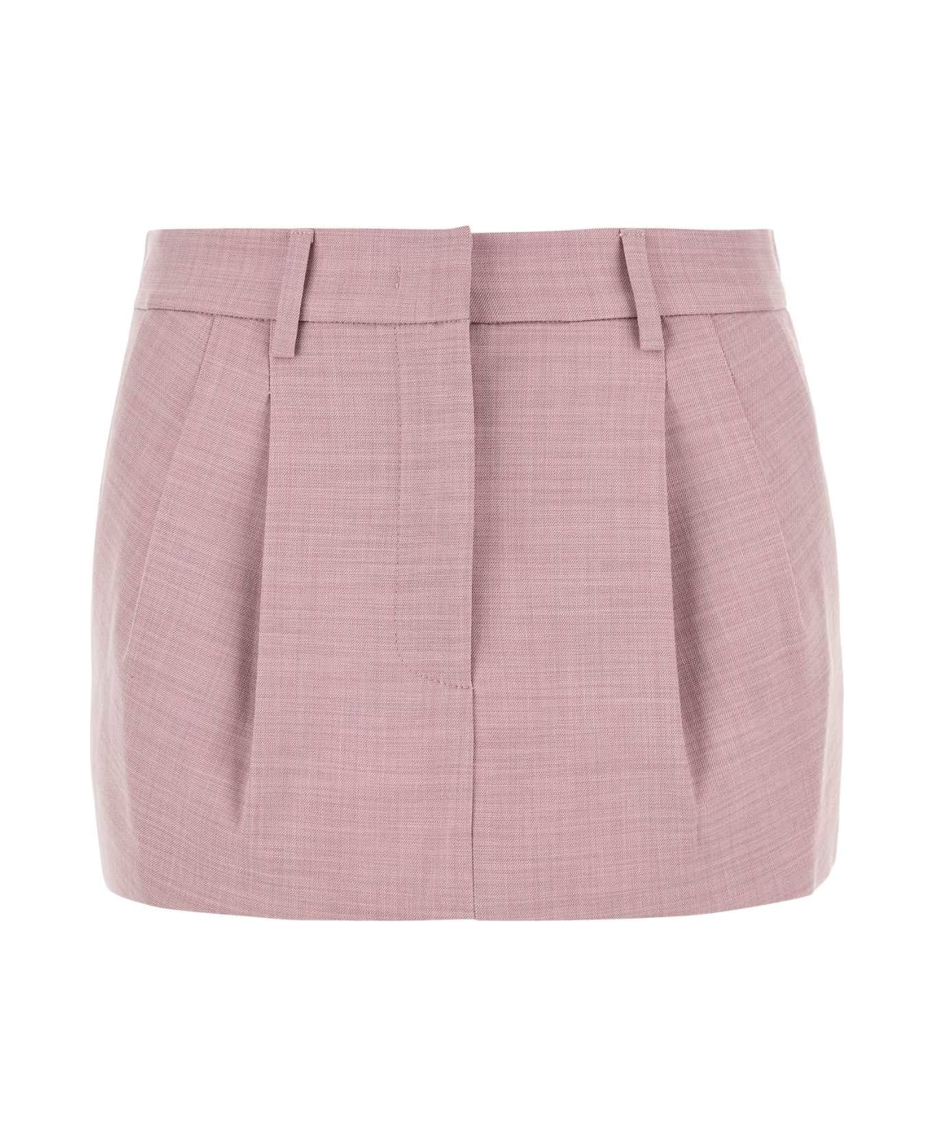The Andamane Pink Stretch Polyester Blend Mini Skirt - PEONY
