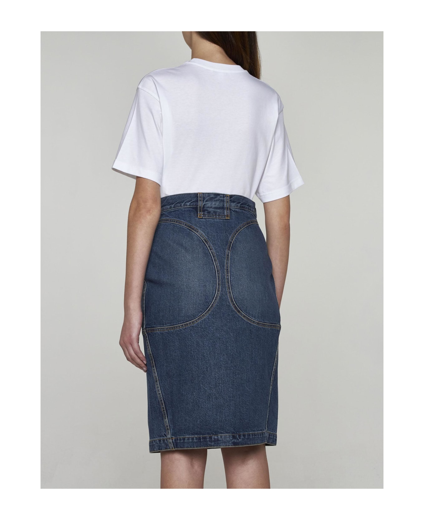 Alaia Denim Pencil Skirt - Bleu vintage