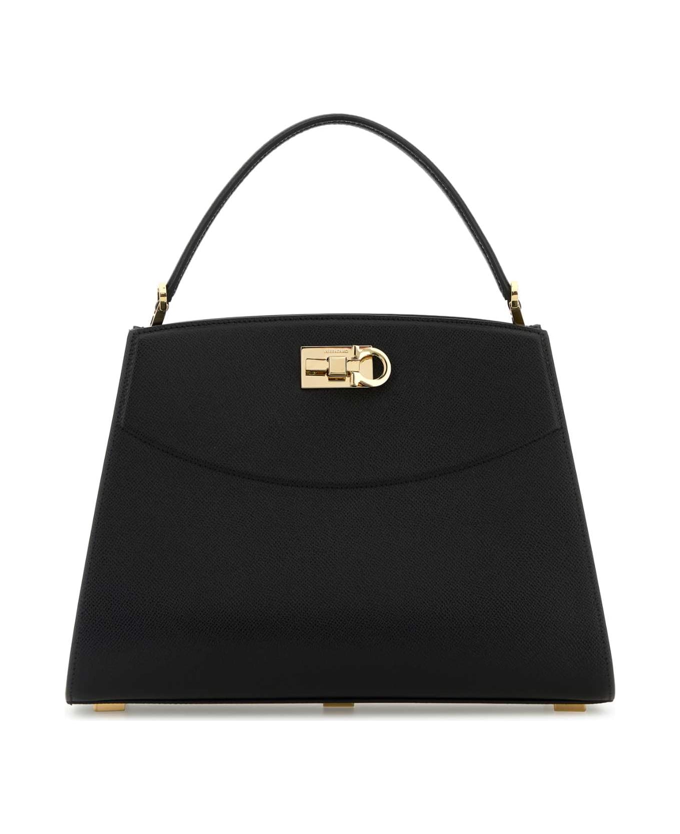 Ferragamo Black Leather Handbag - NERONERO