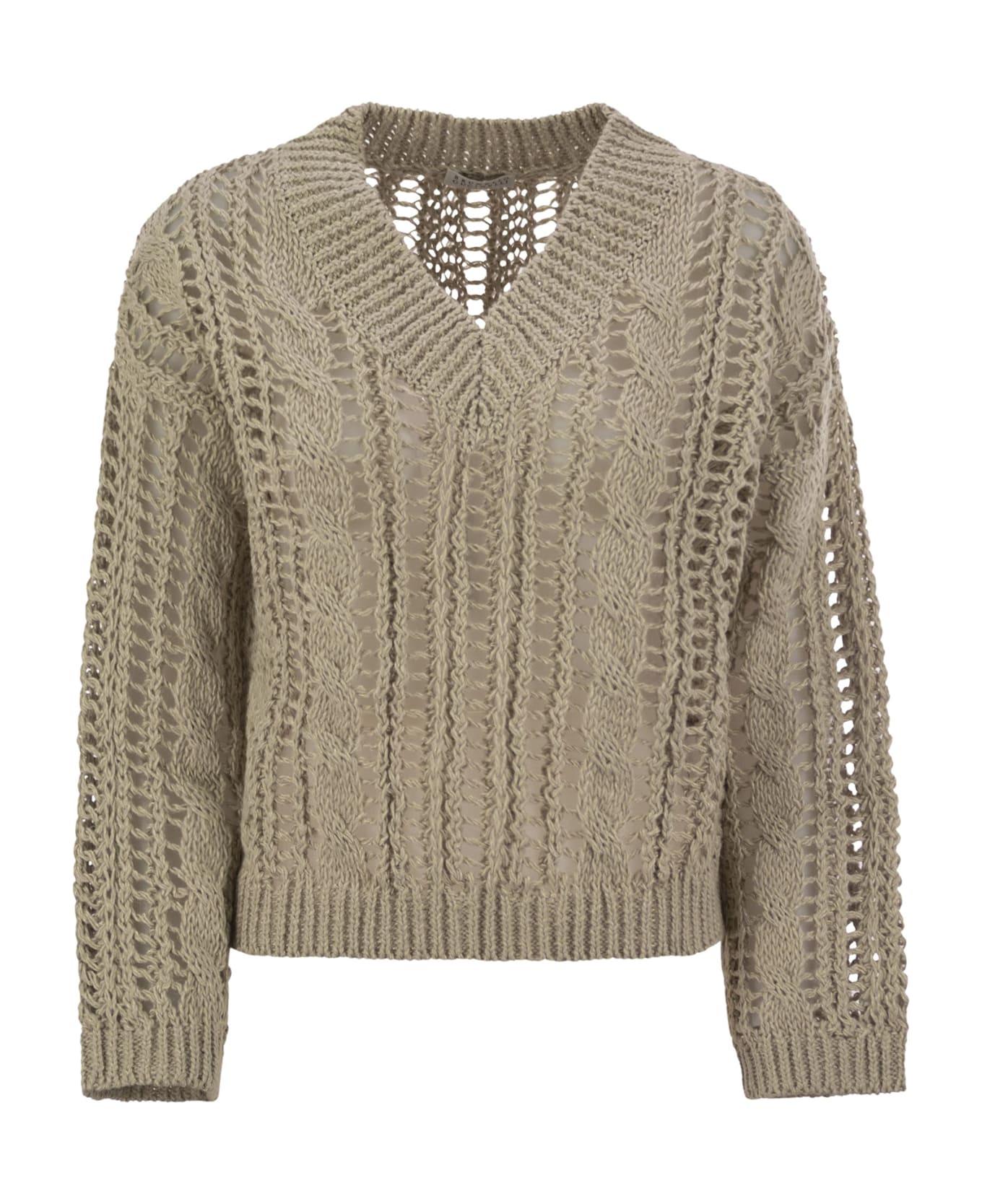 Brunello Cucinelli Cable & Mesh Jute And Cotton Jersey - Beige