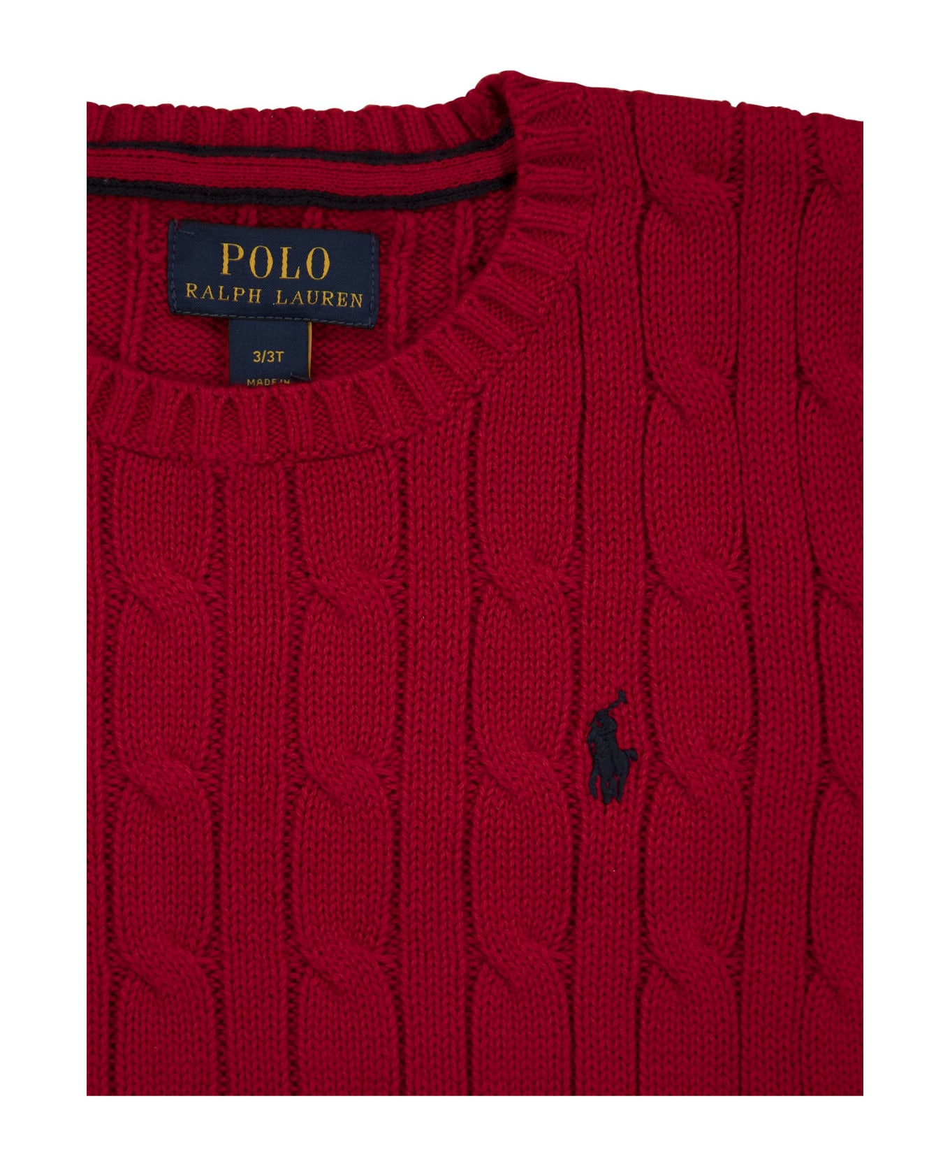 Polo Ralph Lauren Crew-neck Cotton Cable-knit Sweater - Red