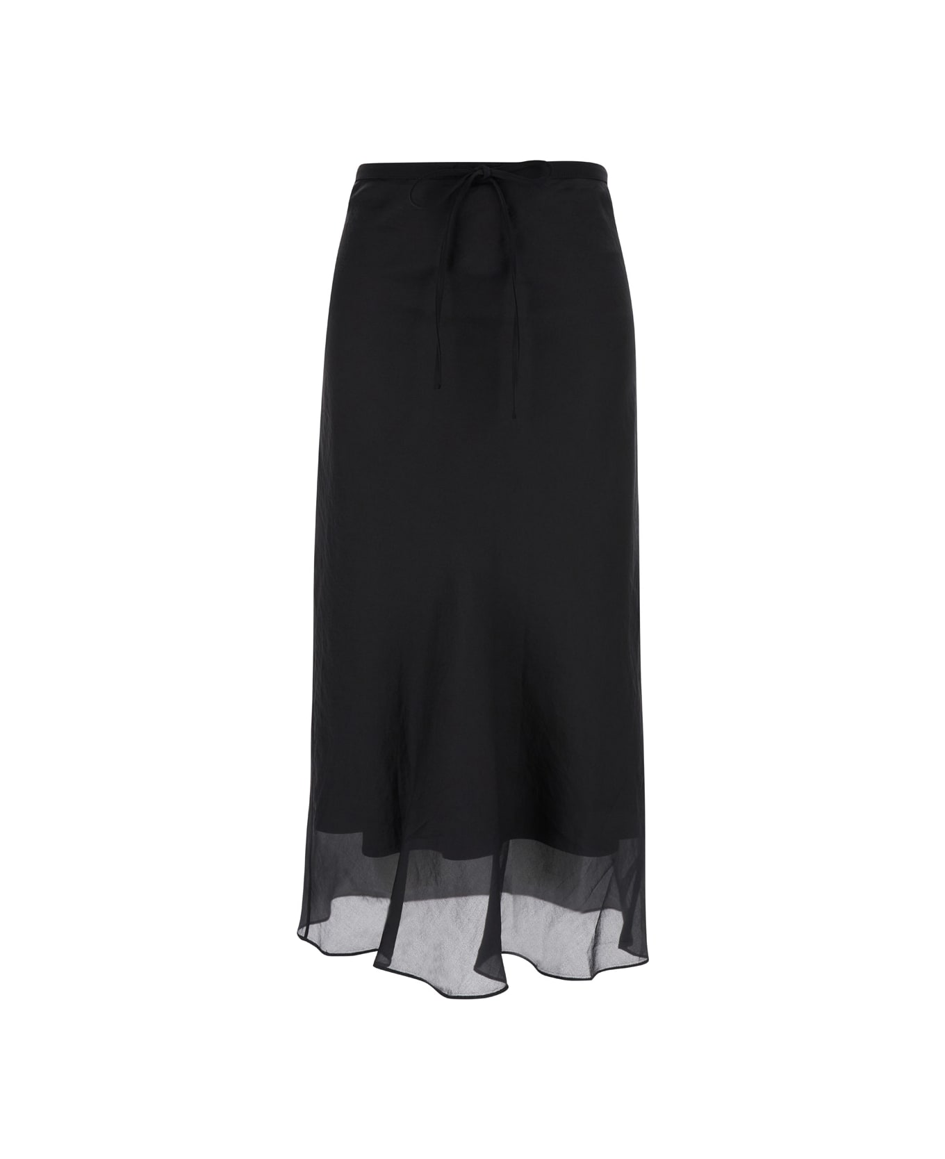 Dunst Layered Satin Skirt - Black スカート