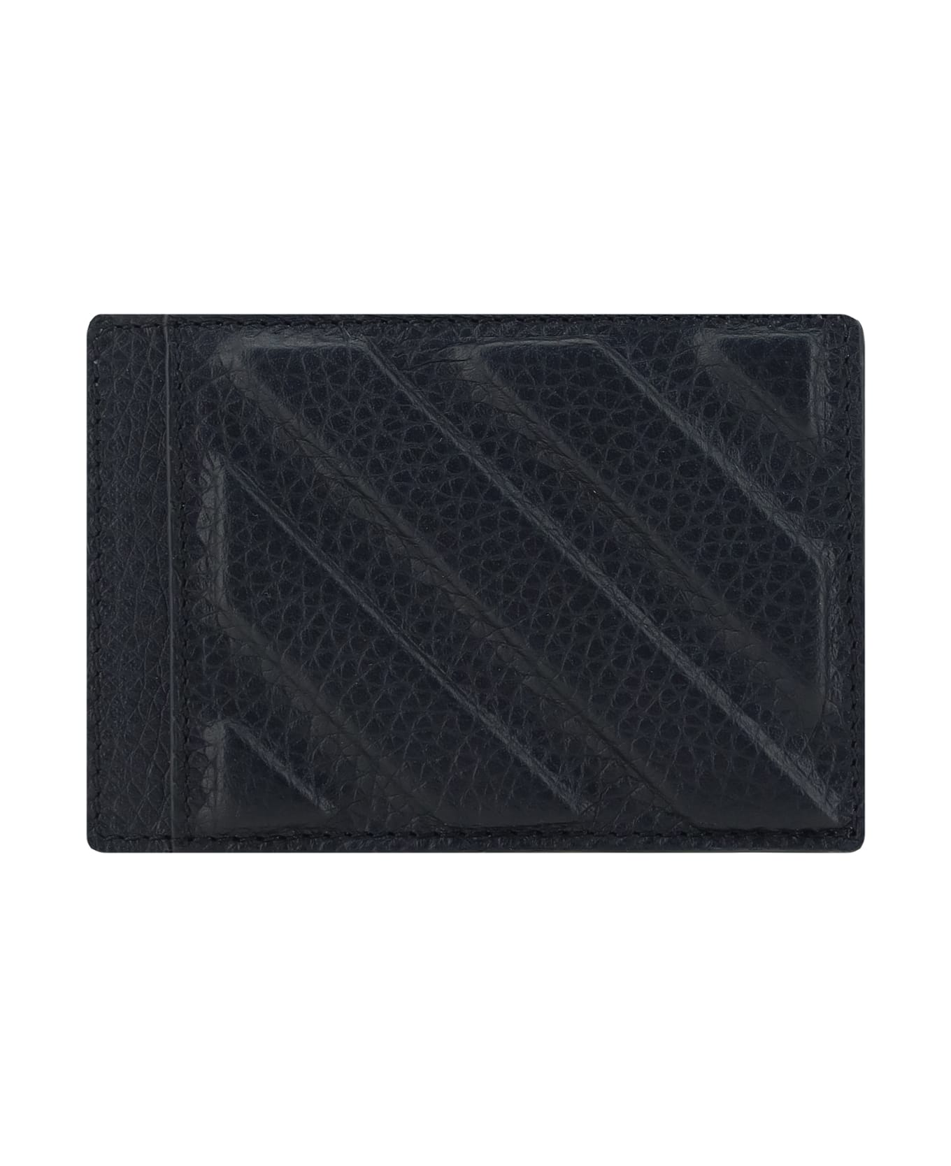 Off-White Leather Card Holder - Black