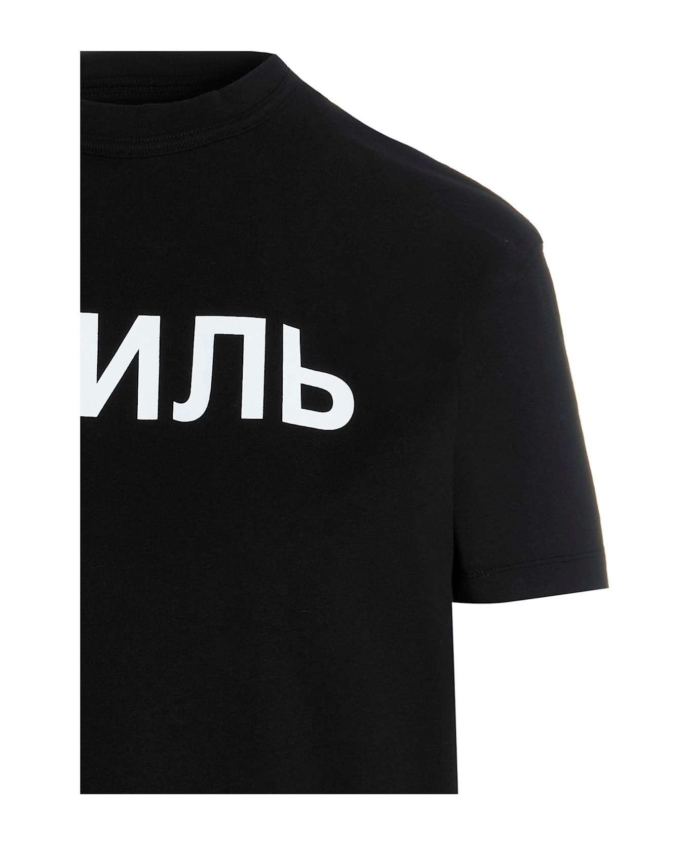 HERON PRESTON Logo Patch Crewneck T-shirt - Black