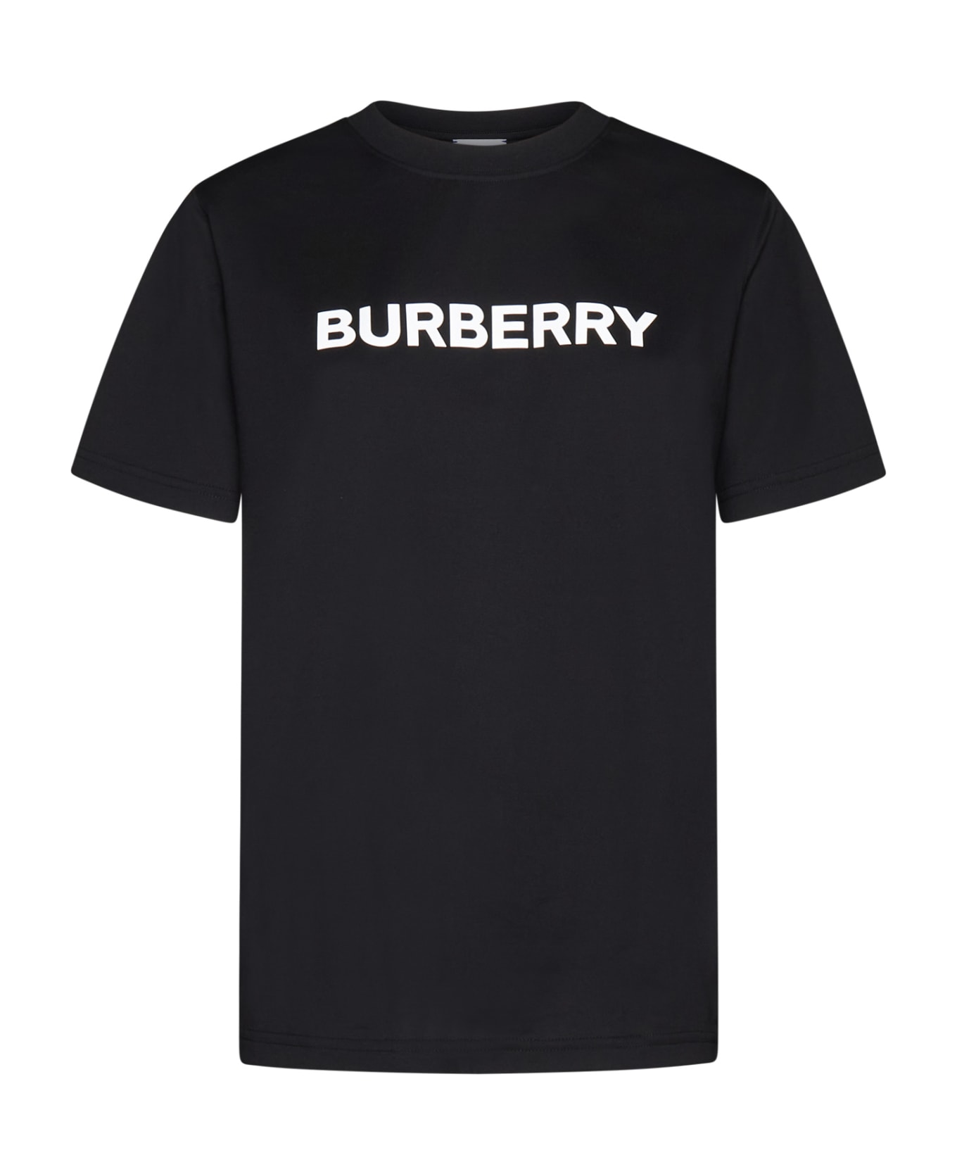 Burberry Logo Printed Crewneck T-shirt - Black