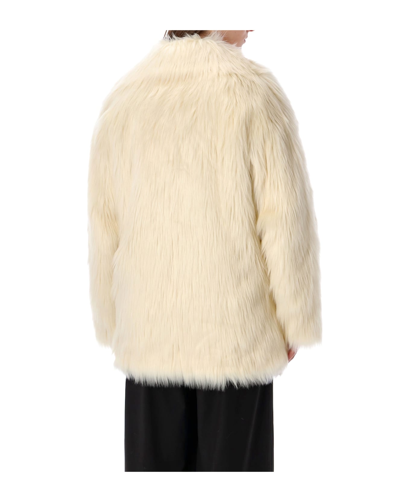STAND STUDIO Katalina Faux Fur Coat - OFF WHITE