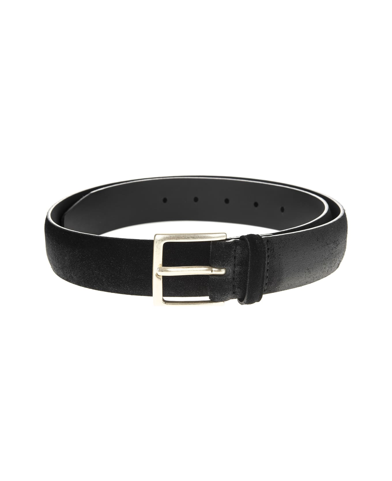 Orciani Bllack 3.5 Cm Suede Cloudy Belt - Black