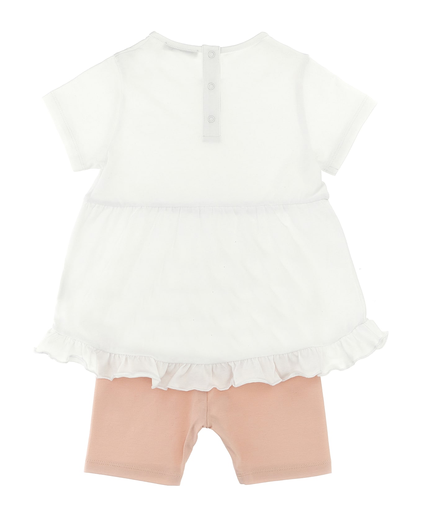 Moncler Ruffled T-shirt + Bermuda Shorts Set - Multicolor
