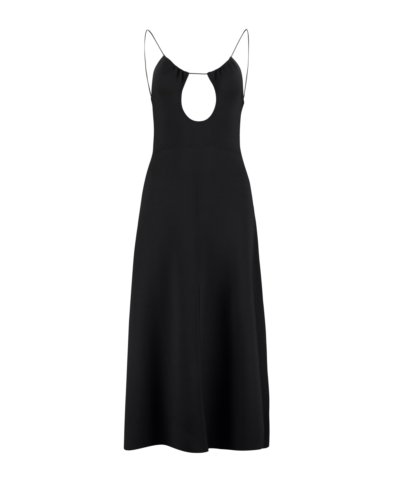 Saint Laurent Cut-out Detail Knitted Dress - NERO