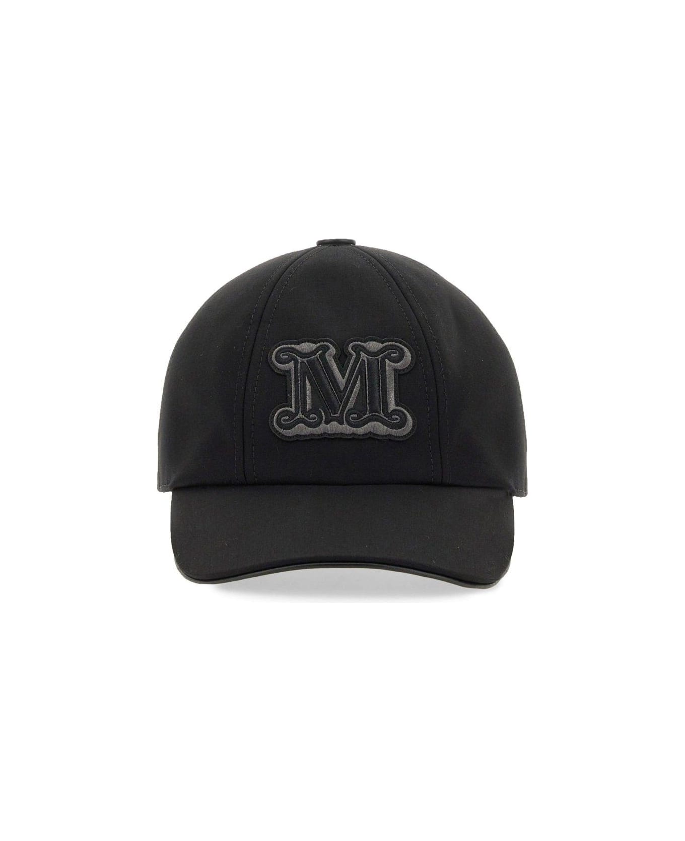 Max Mara Logo Embroidered Baseball Cap - BLACK