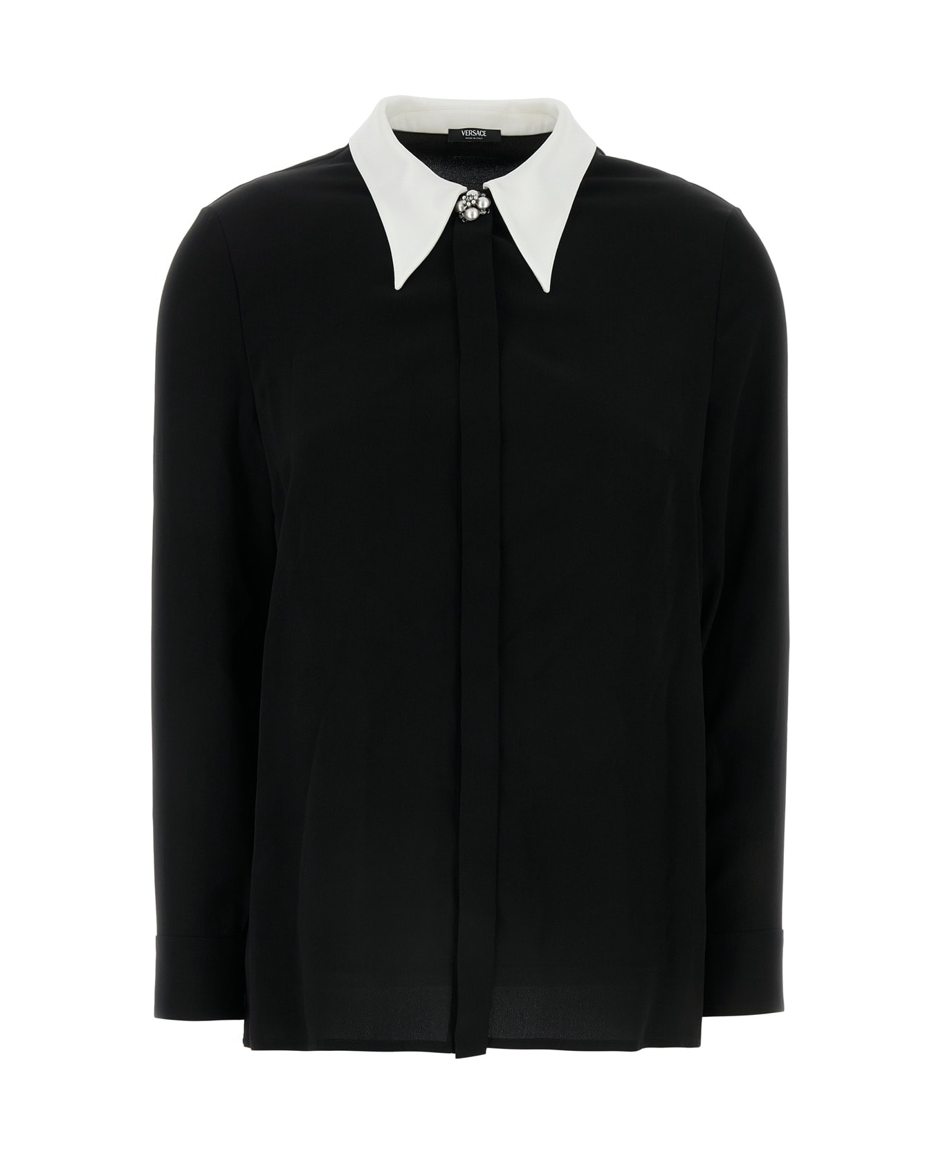 Versace Informal Shirt Responsible Silk Crepe De Chine - BBLACK