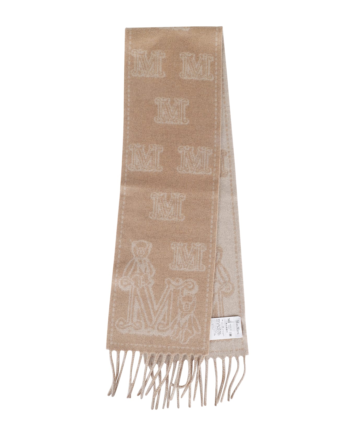 Max Mara Embroidered Cashmere Scarf - CAMMELLO