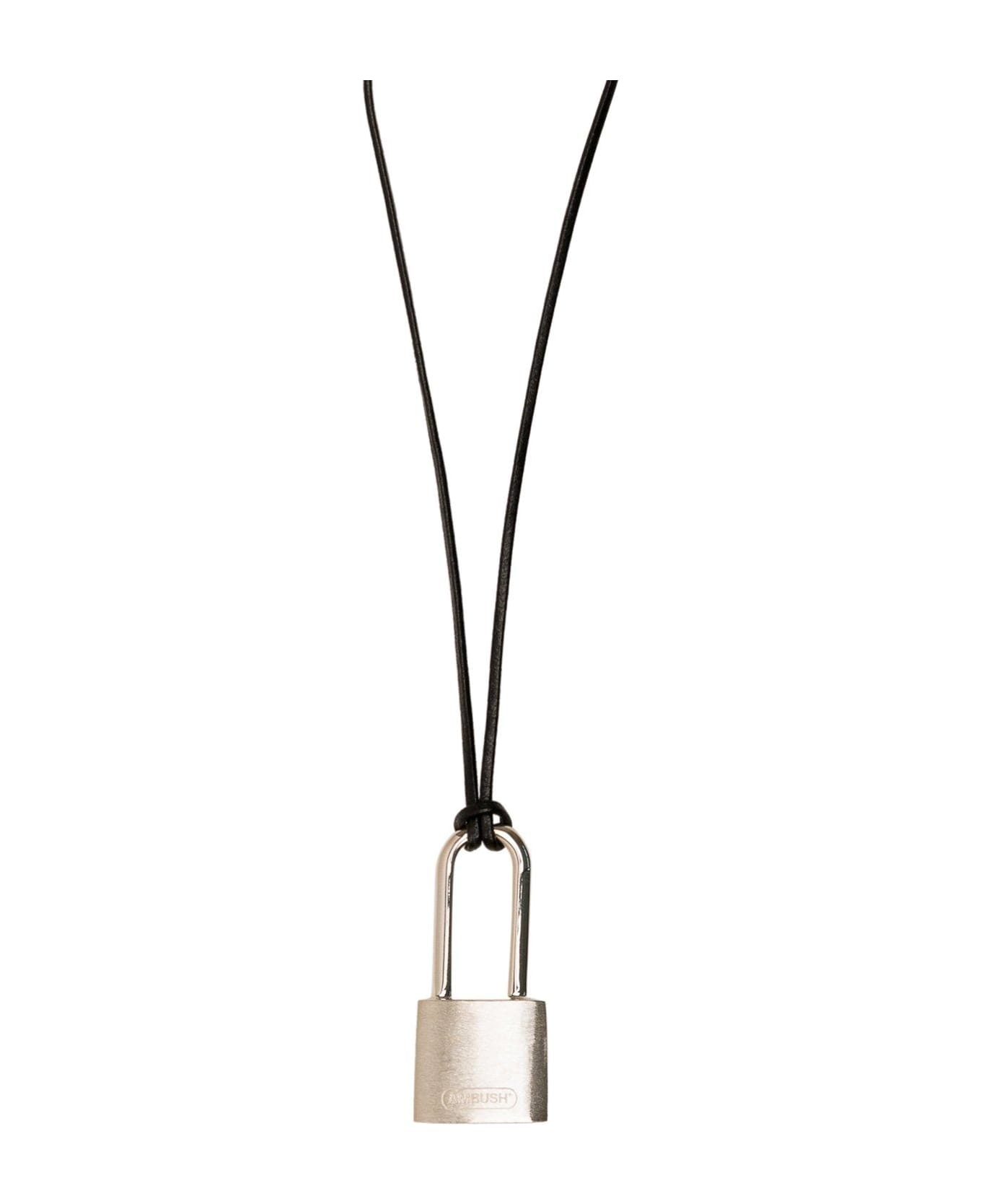 AMBUSH Padlock Pendant Necklace - Argento