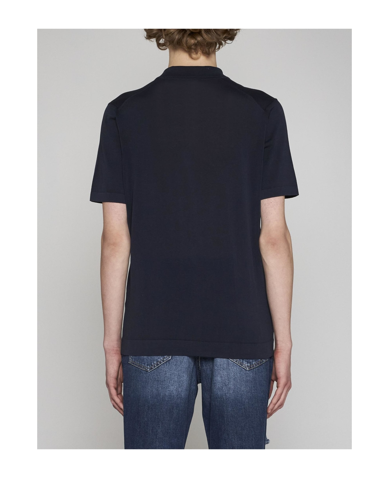 Drumohr Cotton Polo Shirt - Blu シャツ