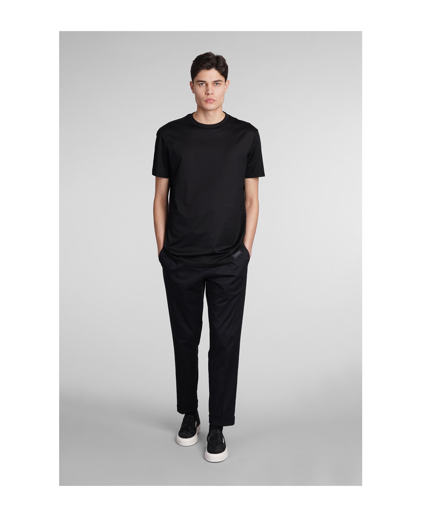 Low Brand Oyster Pants In Black Cotton - black