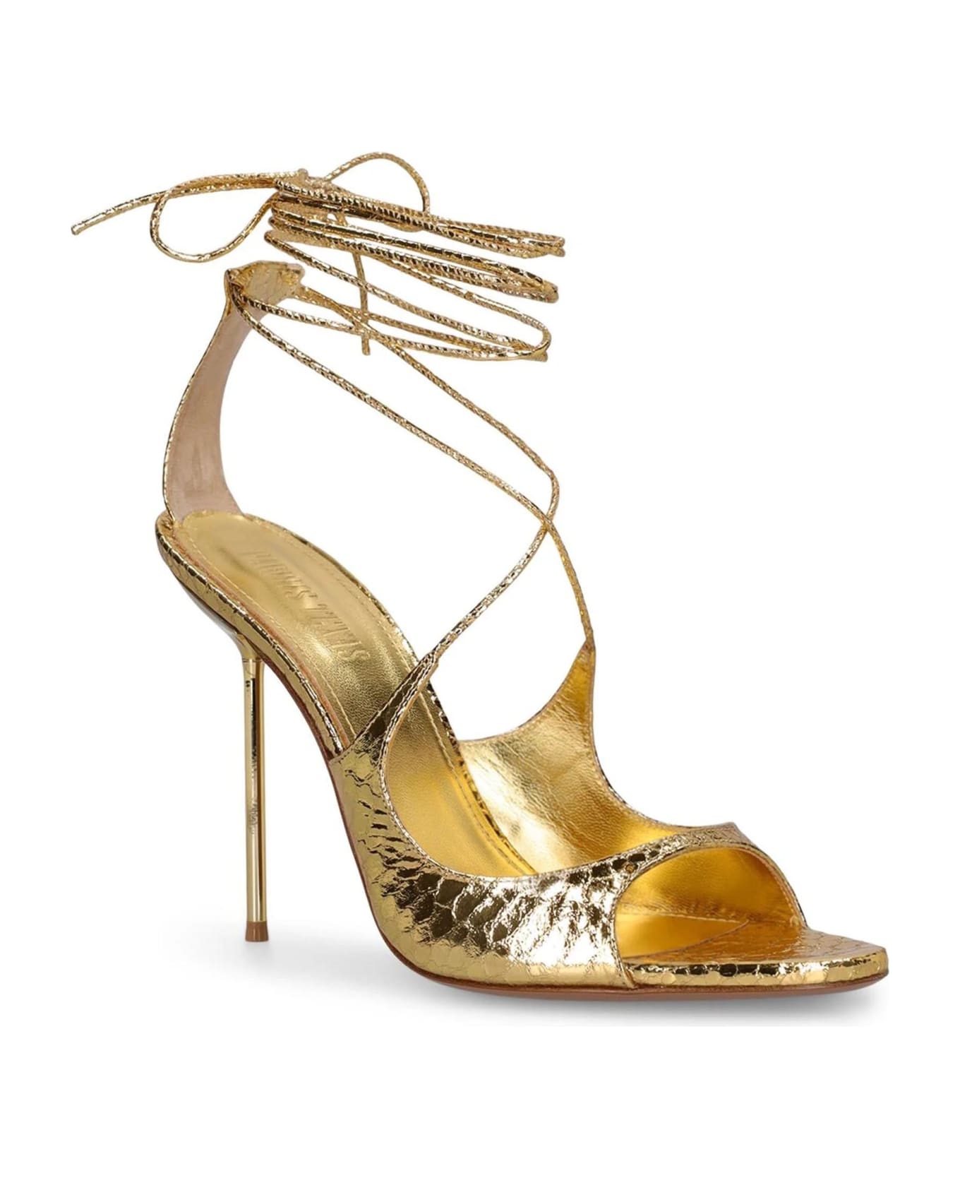Paris Texas Loulou Lace-up Stiletto Sandal - Golden サンダル