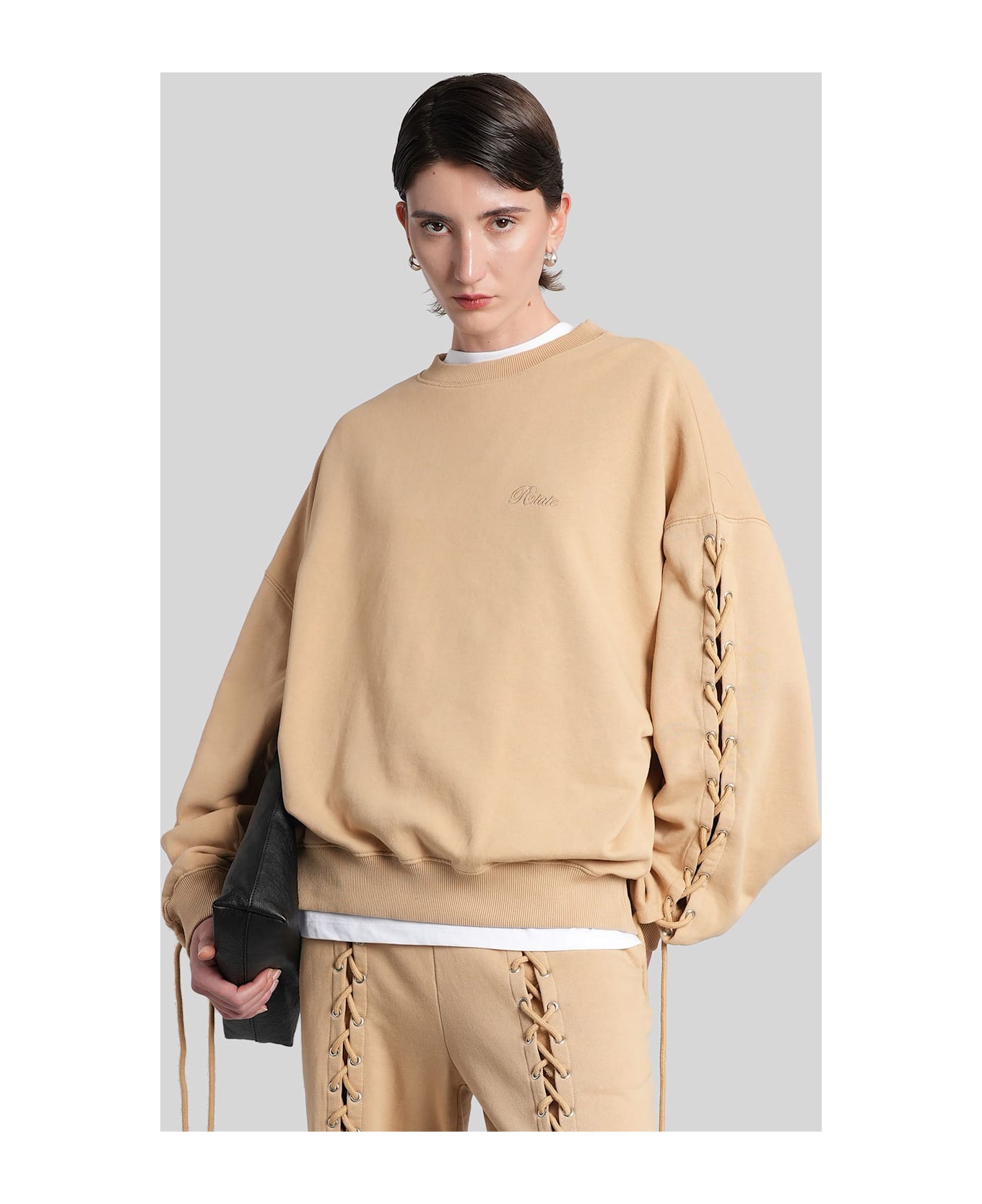 Rotate by Birger Christensen Sweatshirt In Camel Cotton - Camel