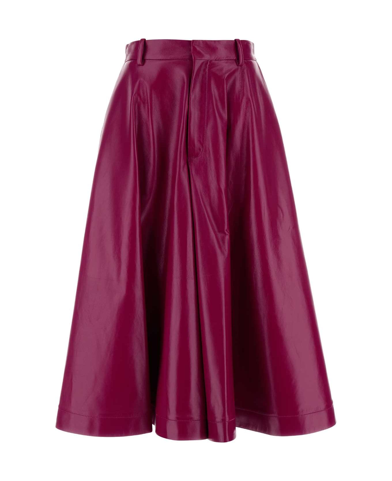 Bottega Veneta Fuchsia Leather Bermuda Shorts - BOYSENDBERRY