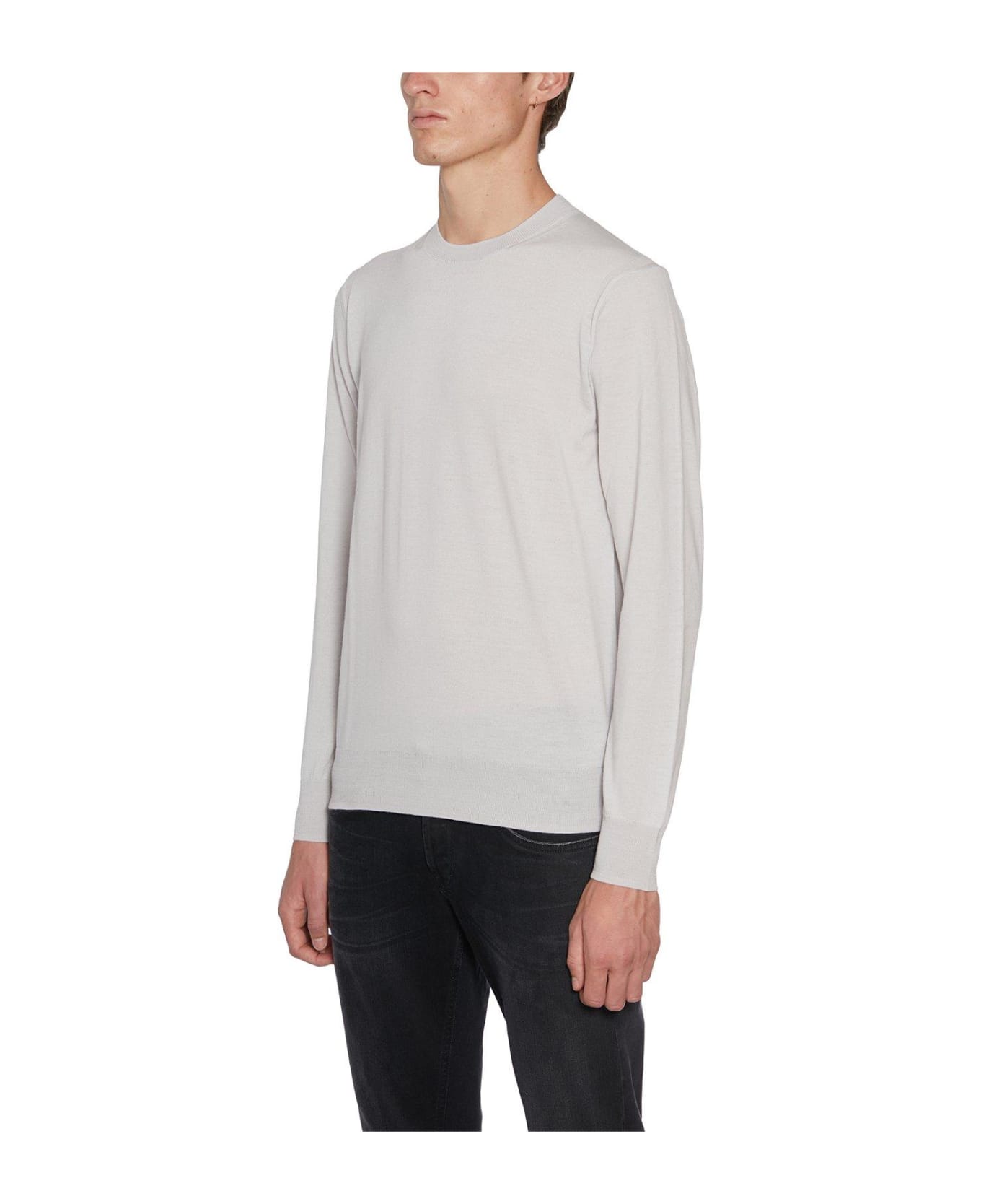 Paolo Pecora Long Sleeved Crewneck Jumper - Gesso