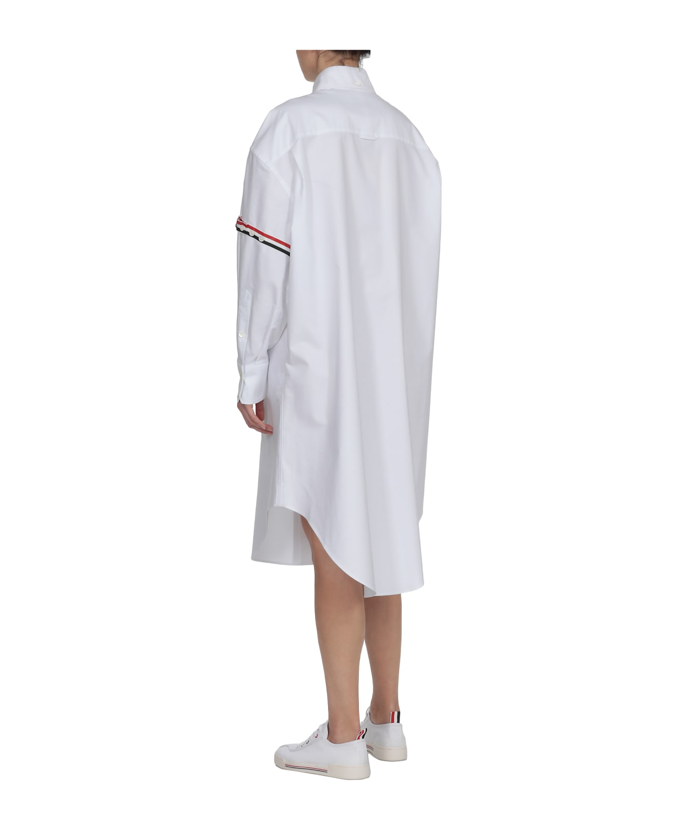 Thom Browne Shirt With Tricolor Details - WHITE