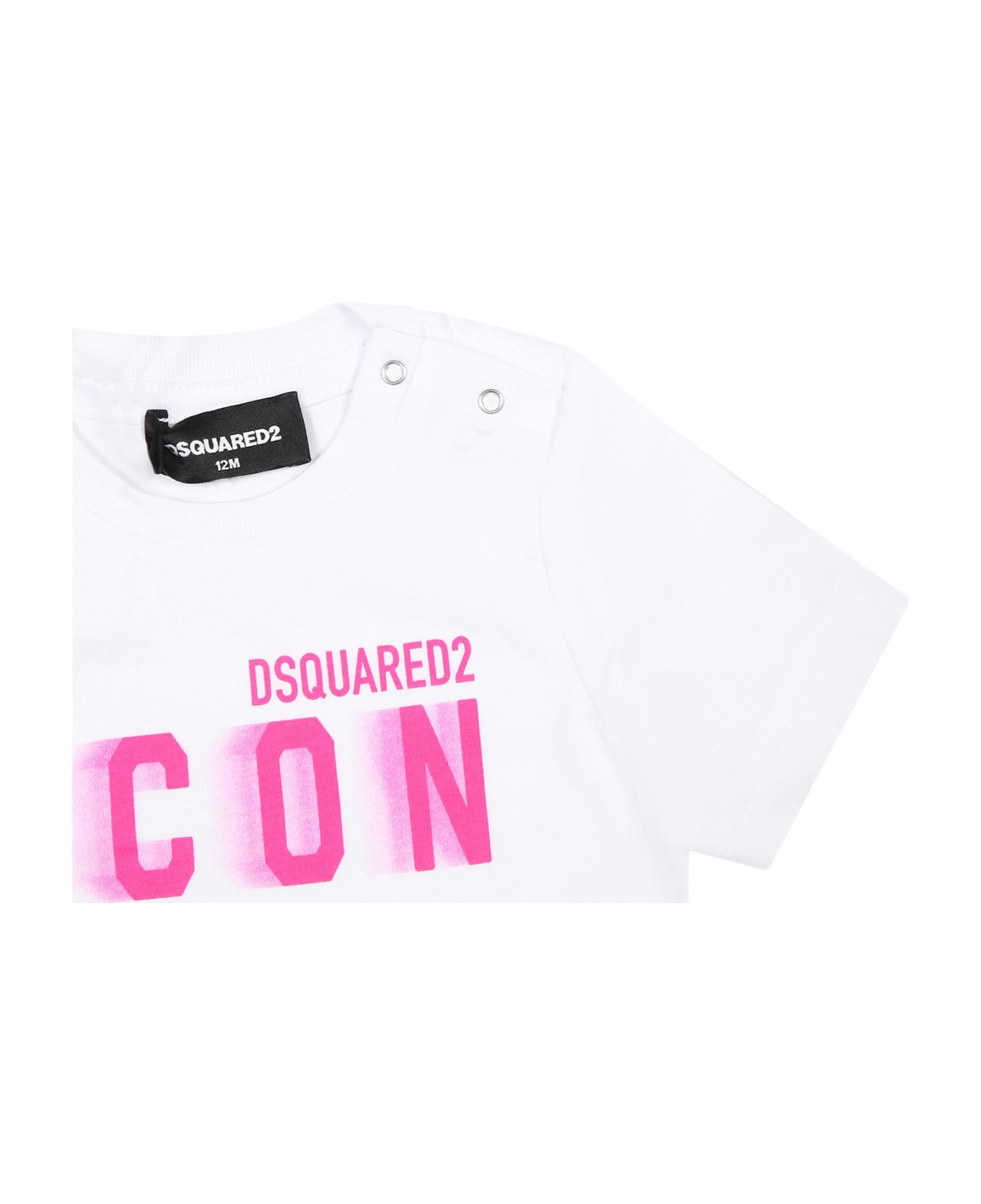 Dsquared2 White T-shirt For Baby Girl With Logo - White Tシャツ＆ポロシャツ