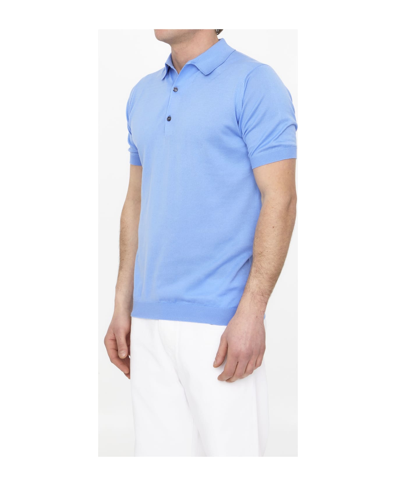 John Smedley Light-blue Cotton Polo Shirt - LIGHT BLUE ポロシャツ