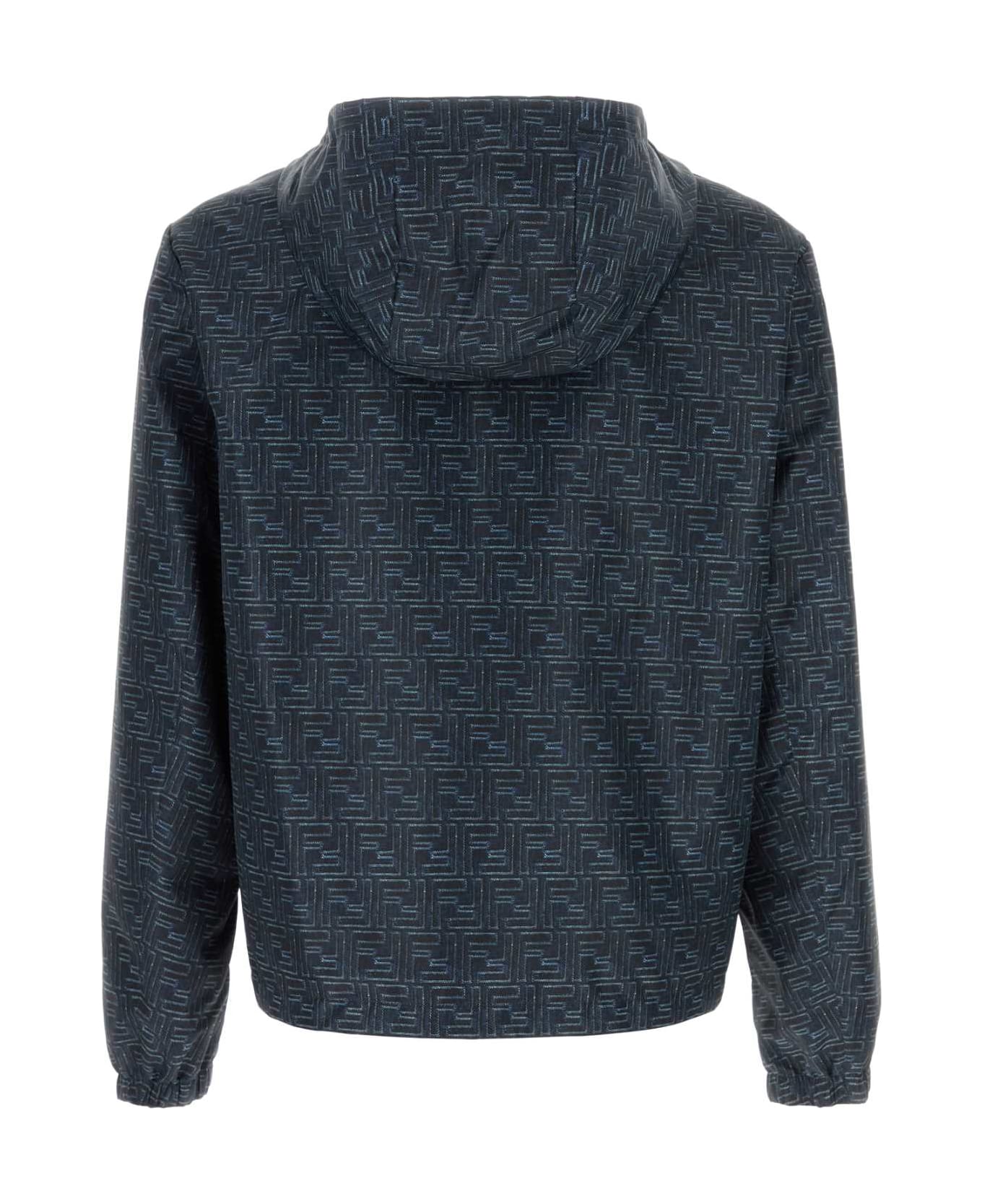 Fendi Printed Polyester Reversibile K-way - DENIM