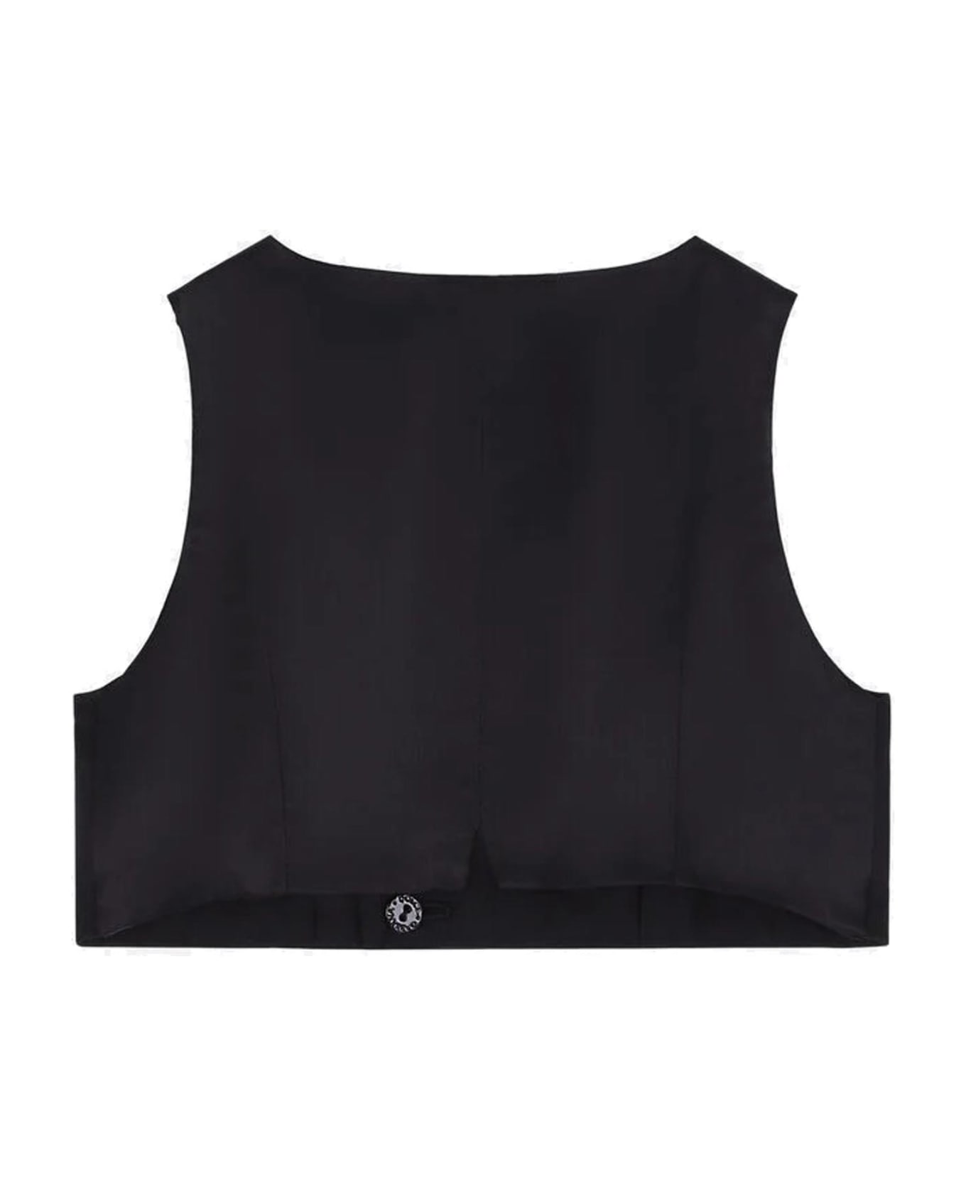 Dolce & Gabbana Double Breasted Vest In Stretch Wool Canvas - Back